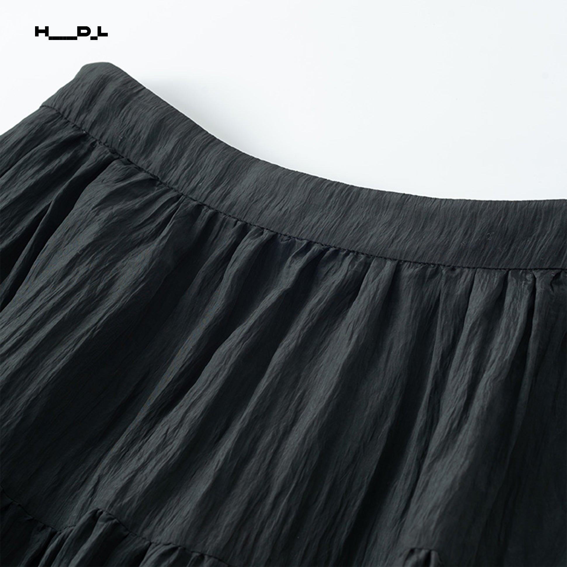 A-Line Wide Hem Elastic Waist Skirt