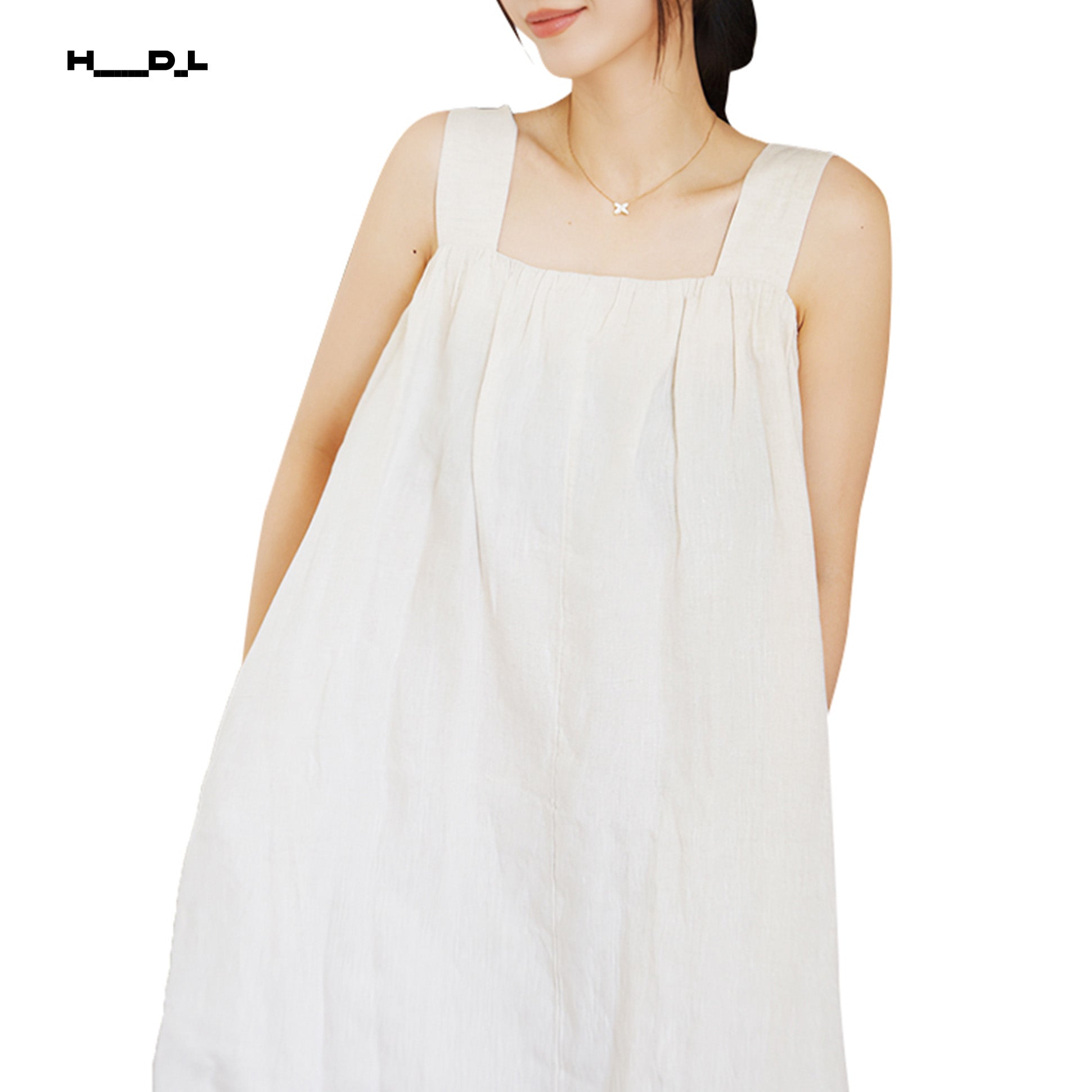 Linen Pinafore A-Line Dress