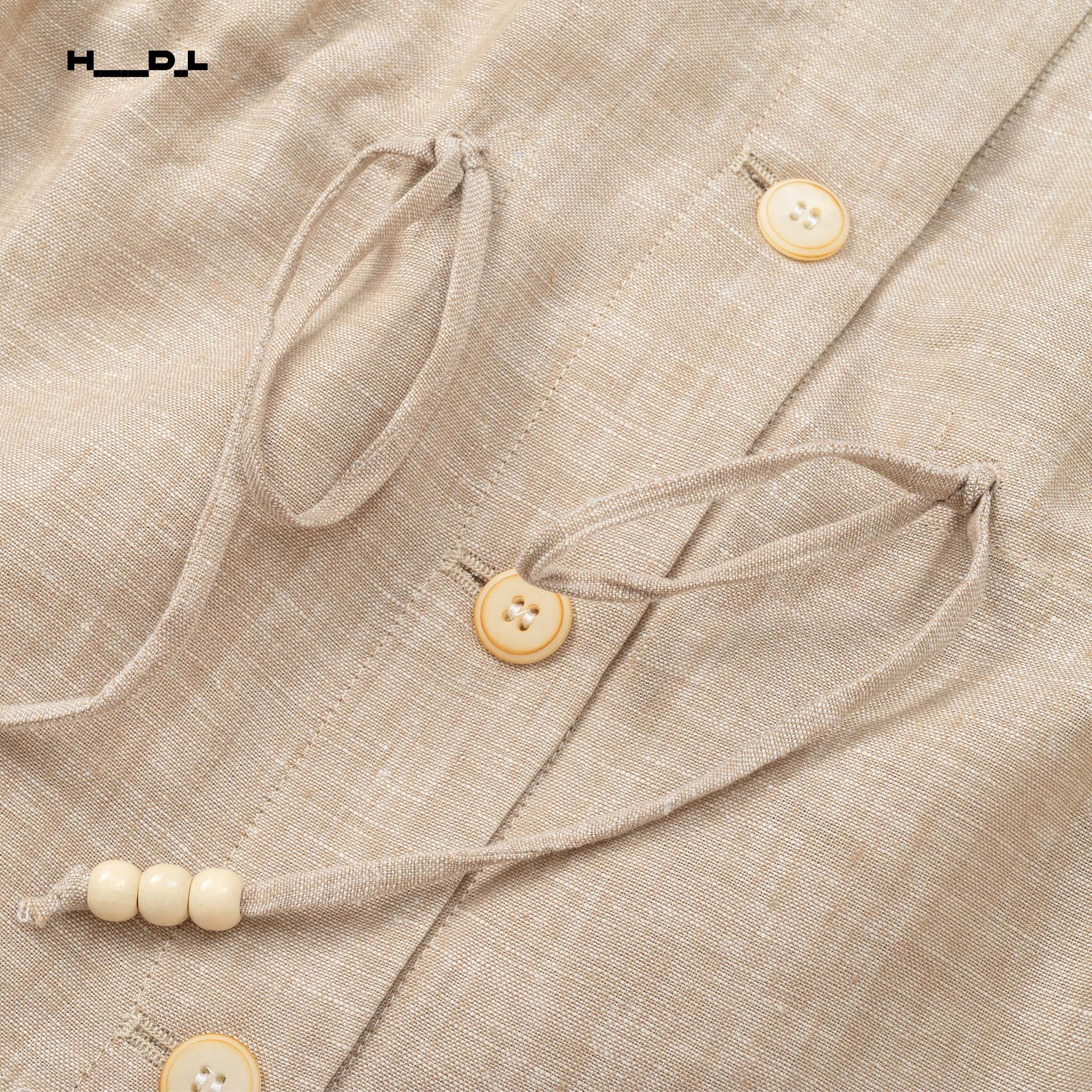 Linen-Feel Long Sleeve Jacket