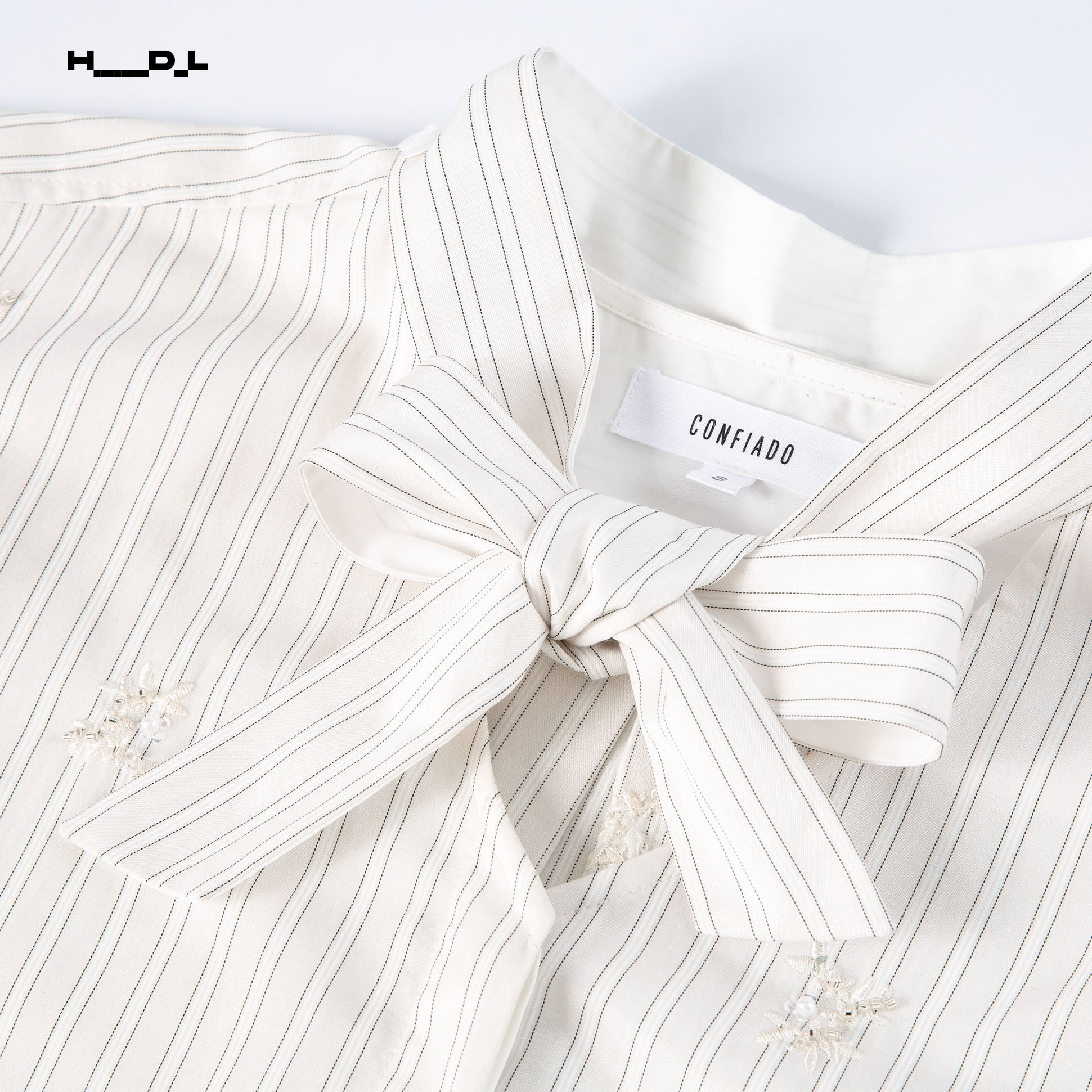 Stripe Detachable Tie Shirt