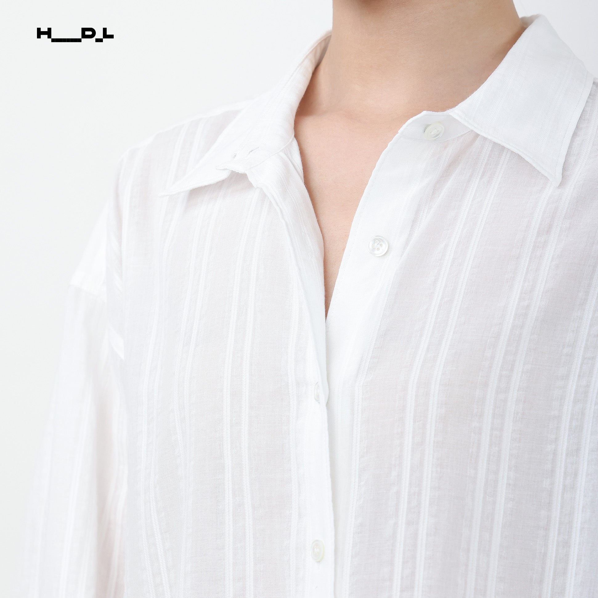 Lapel Collar Jacquard Loose Shirt