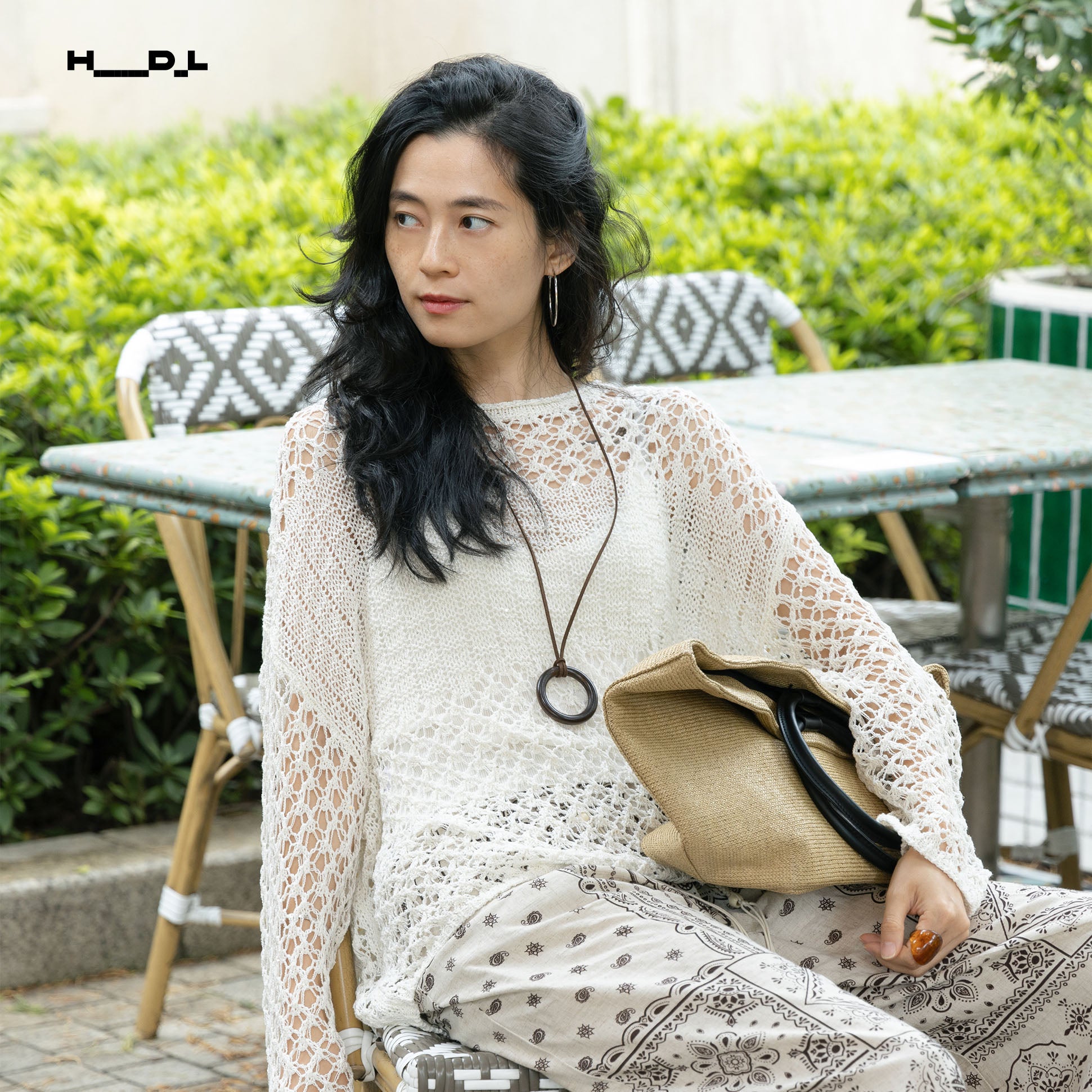 Openwork Long Sleeve Sweater