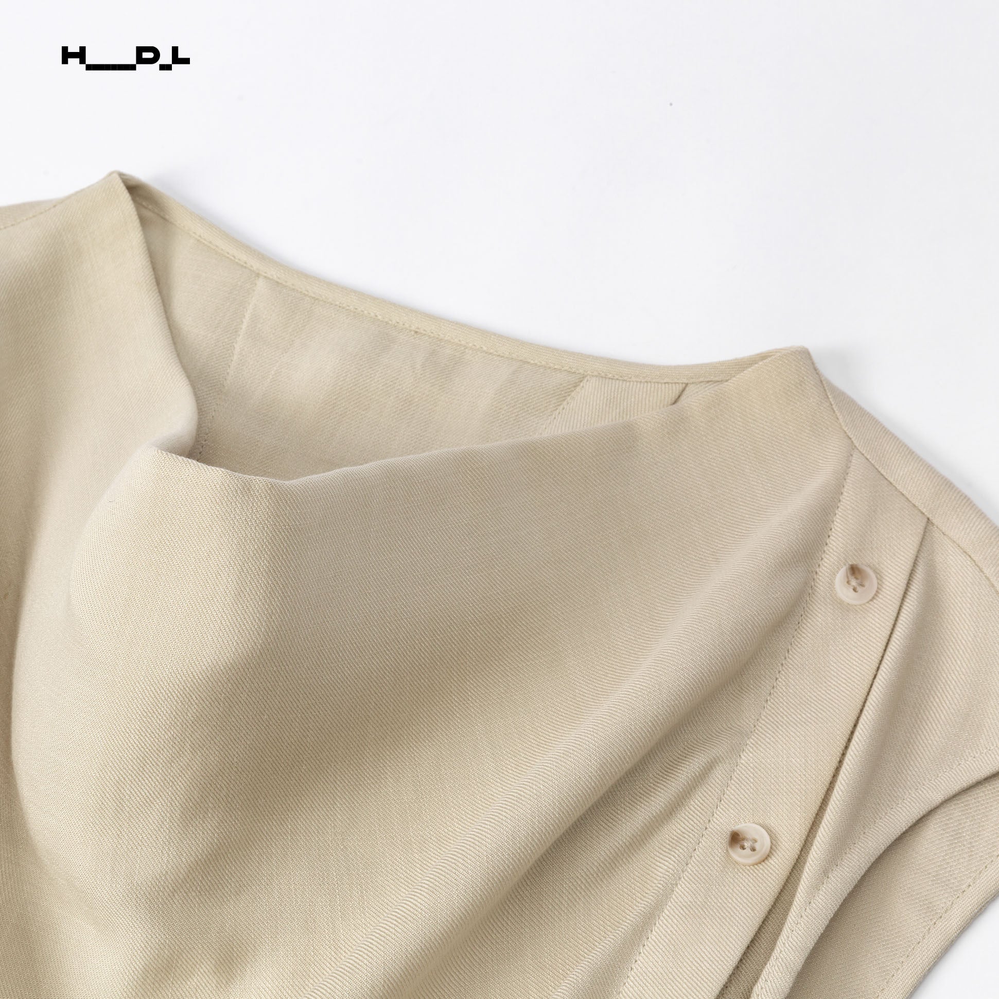 Draped Neck Tencel Blouse