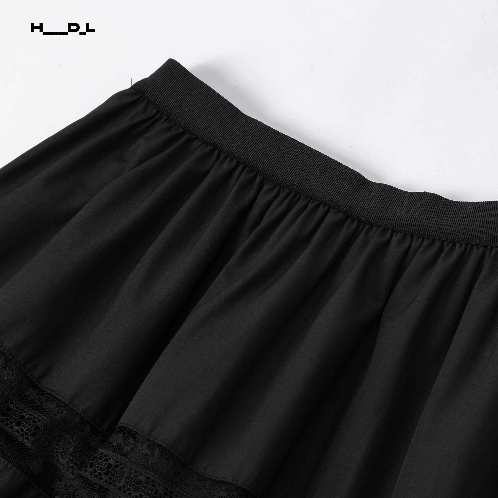 Lace Trim Tiered Midi Skirt