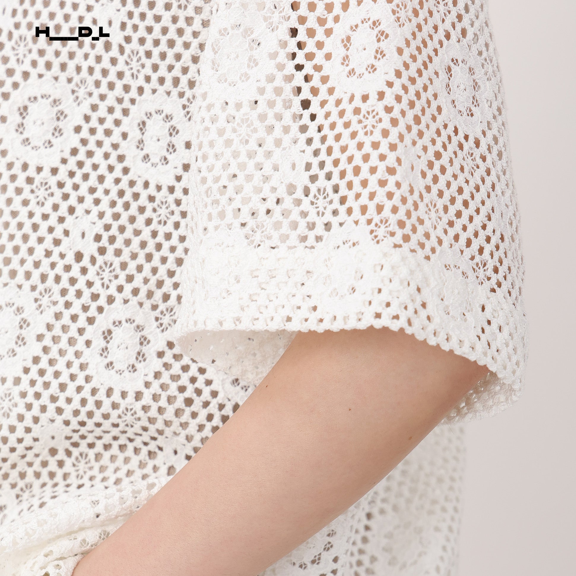 White Vacation Style Lace Shirt