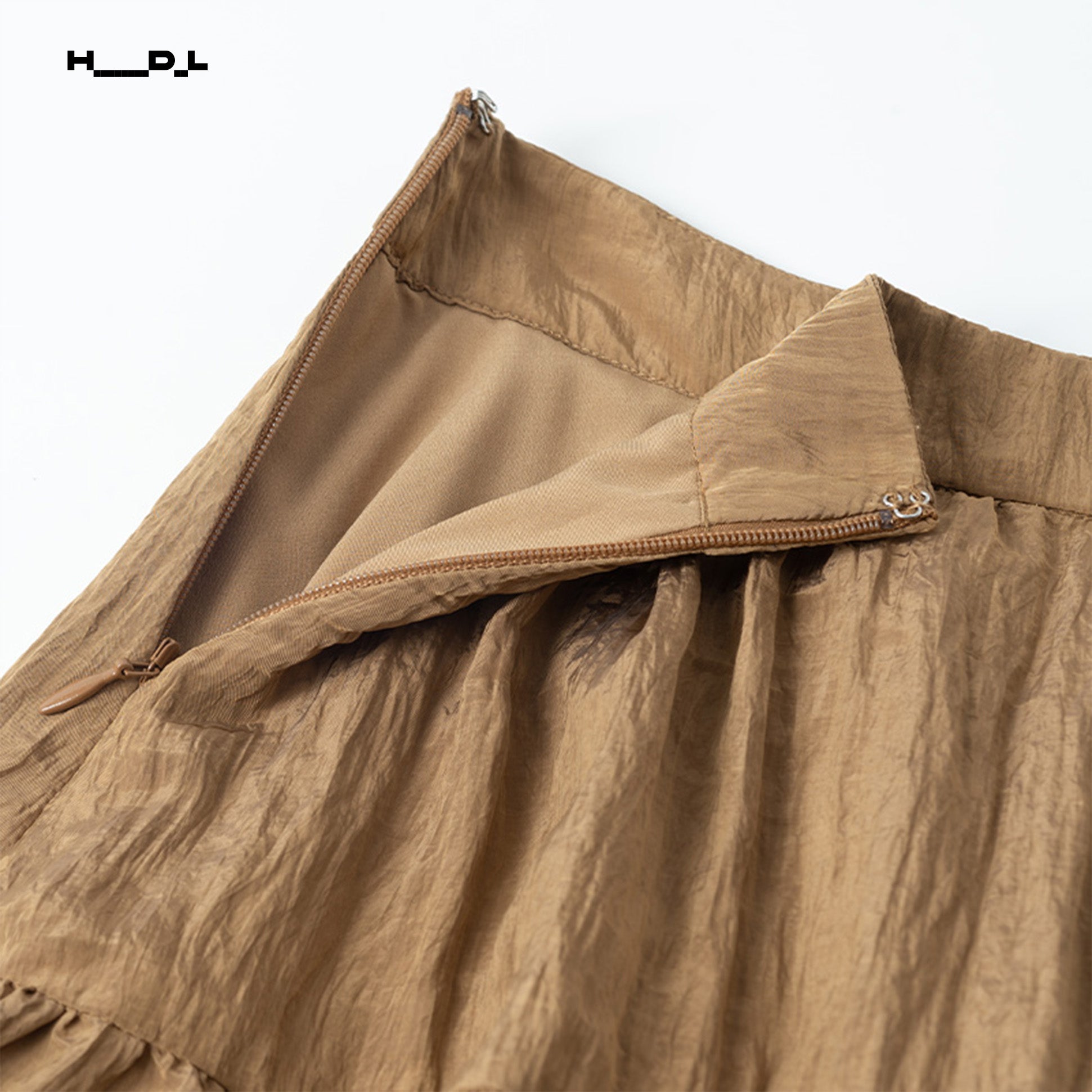A-Line Wide Hem Elastic Waist Skirt