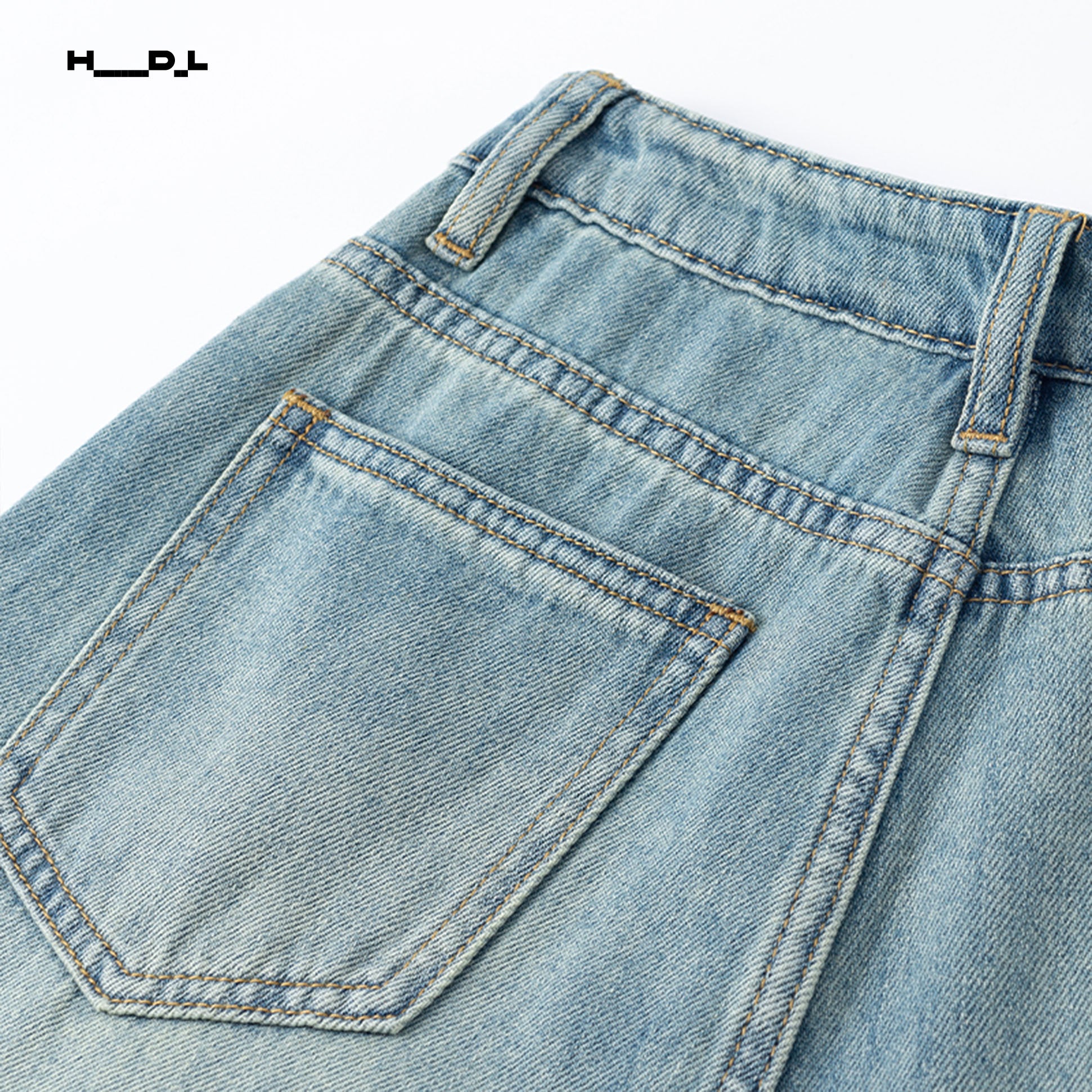 High-Waisted Wide-Leg Floor-Sweeping Jeans