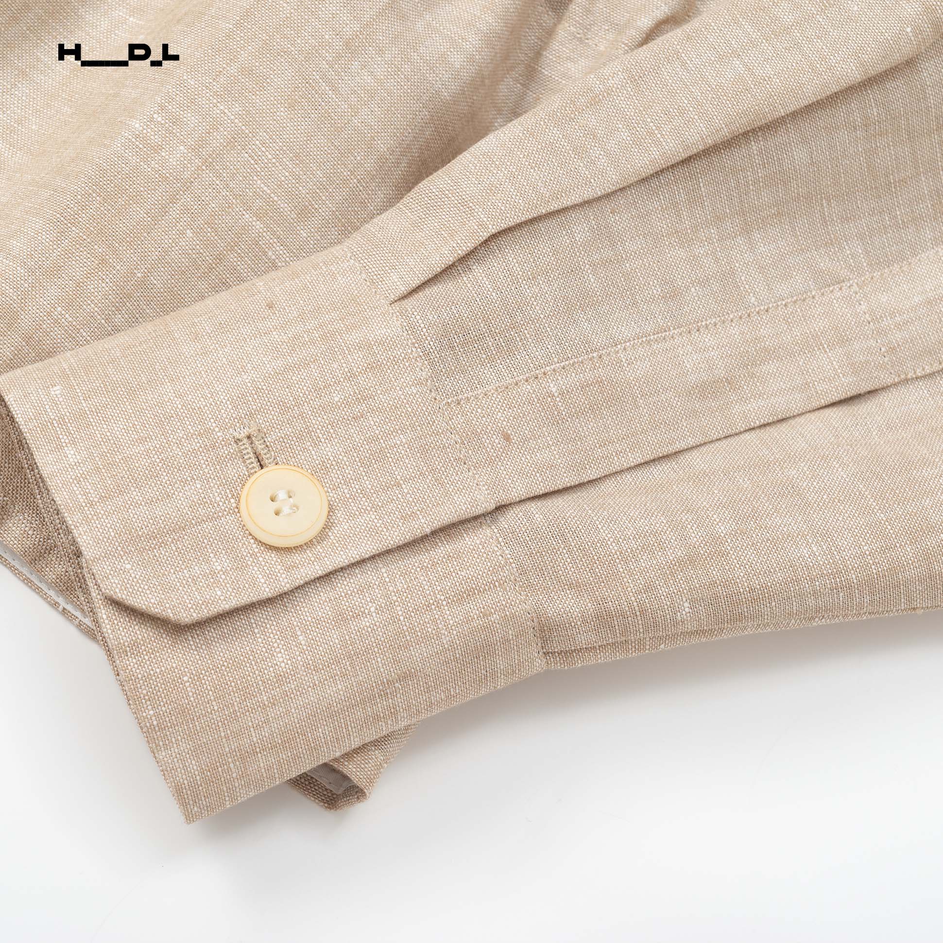 Linen-Feel Long Sleeve Jacket