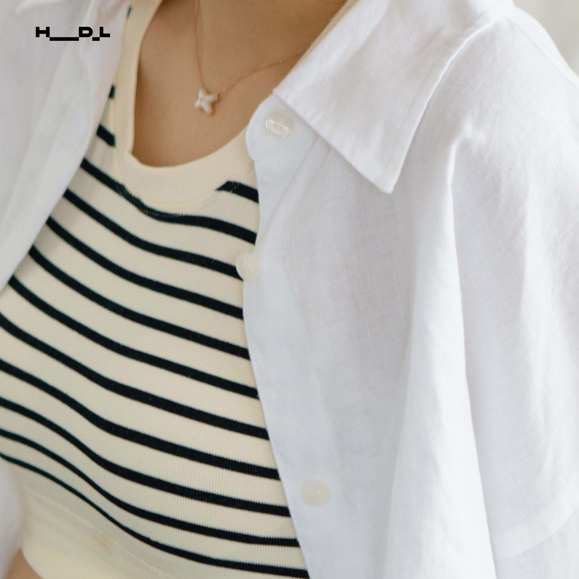 Loose Lapel Collar Linen Shirt