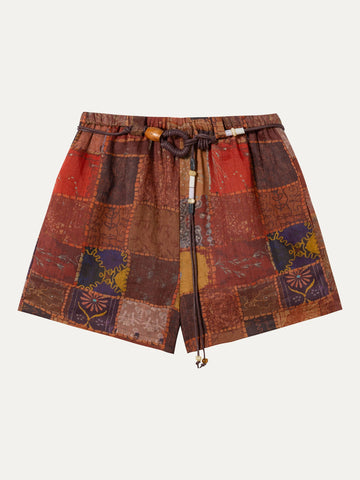 Ramie Pull-On Trousers - 红色