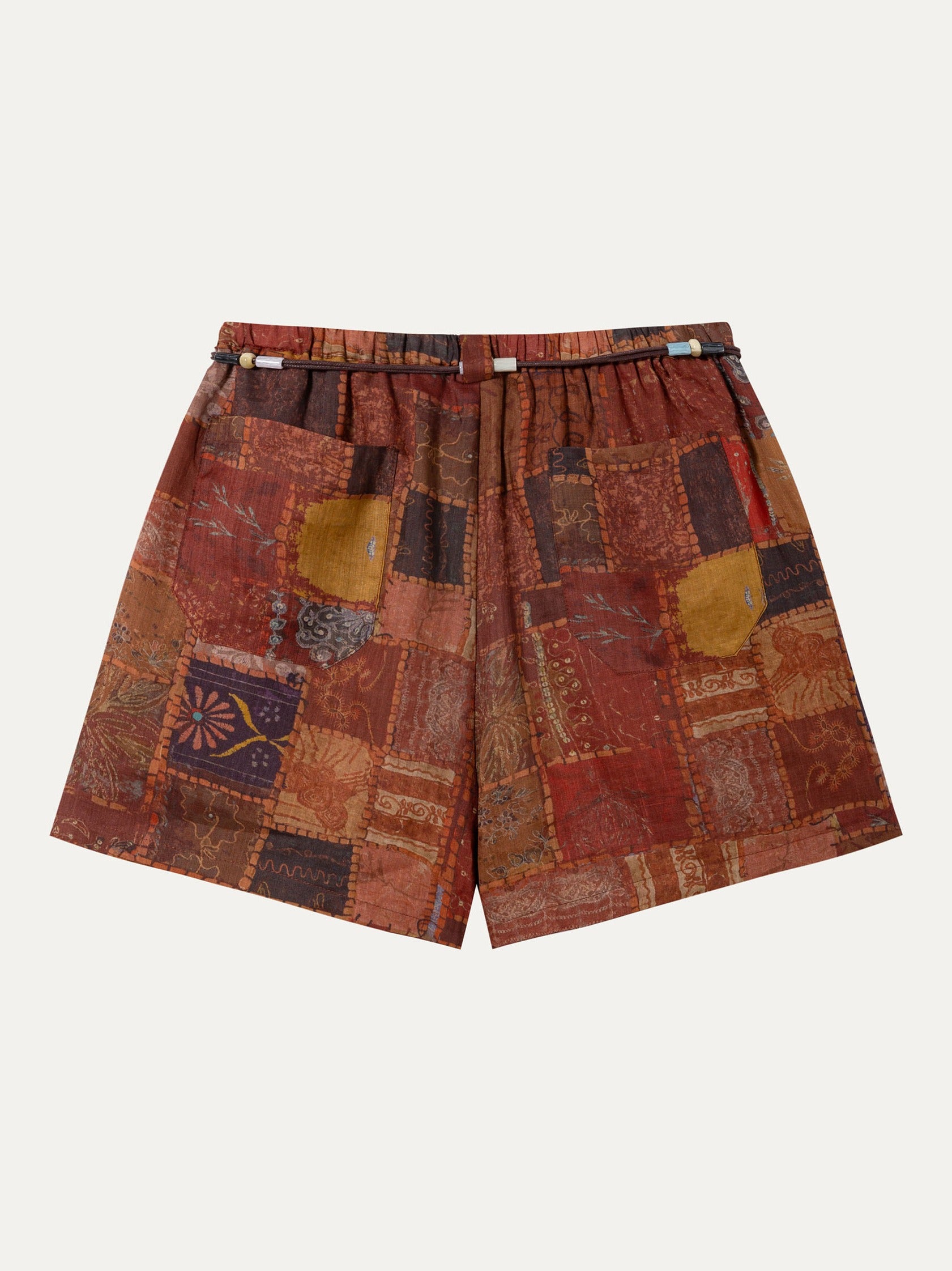 Ramie Pull-On Trousers - 红色