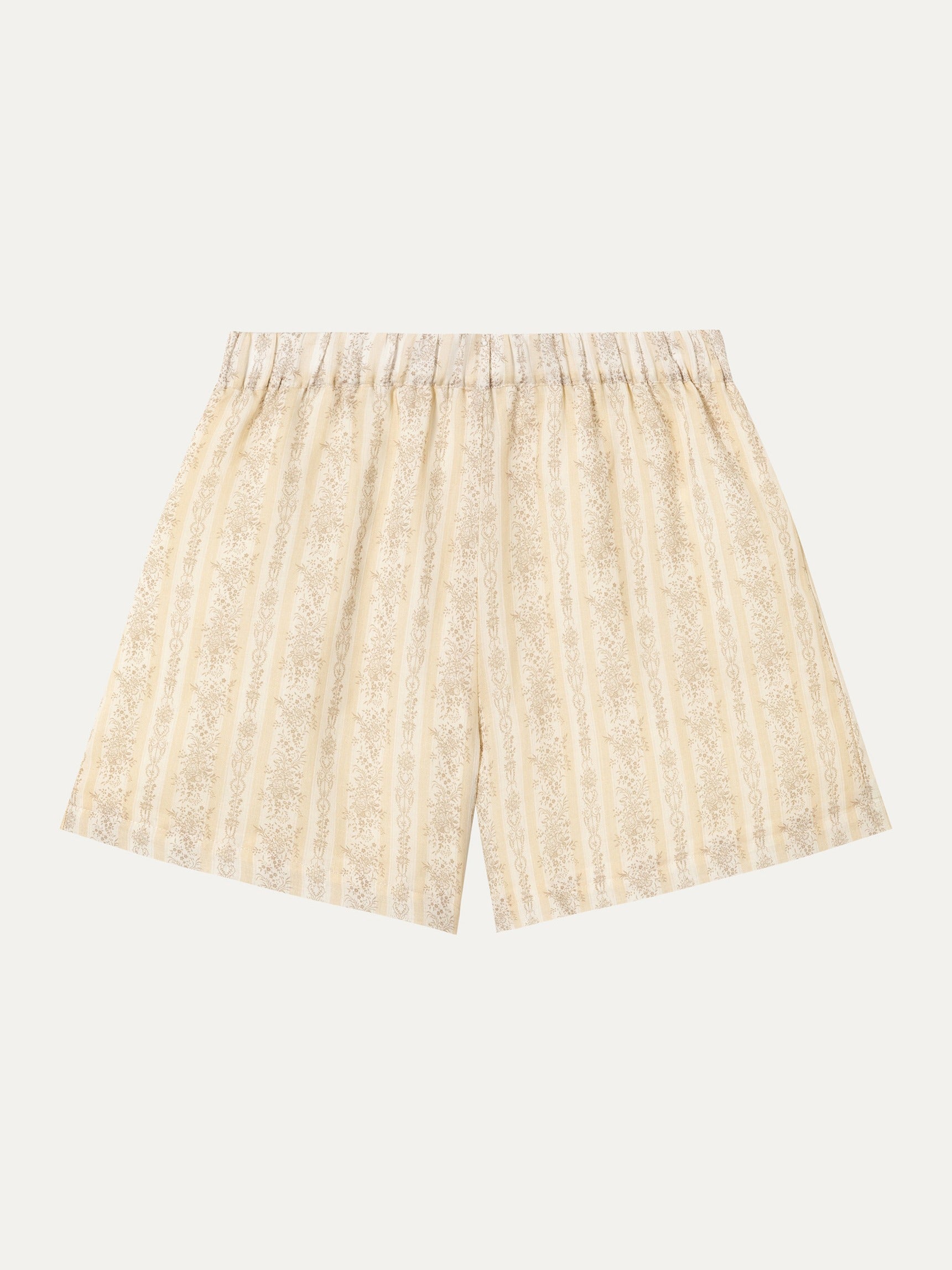 Ramie Embroidered Trousers - 杏色