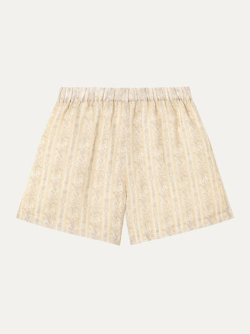 Ramie Embroidered Trousers - 杏色
