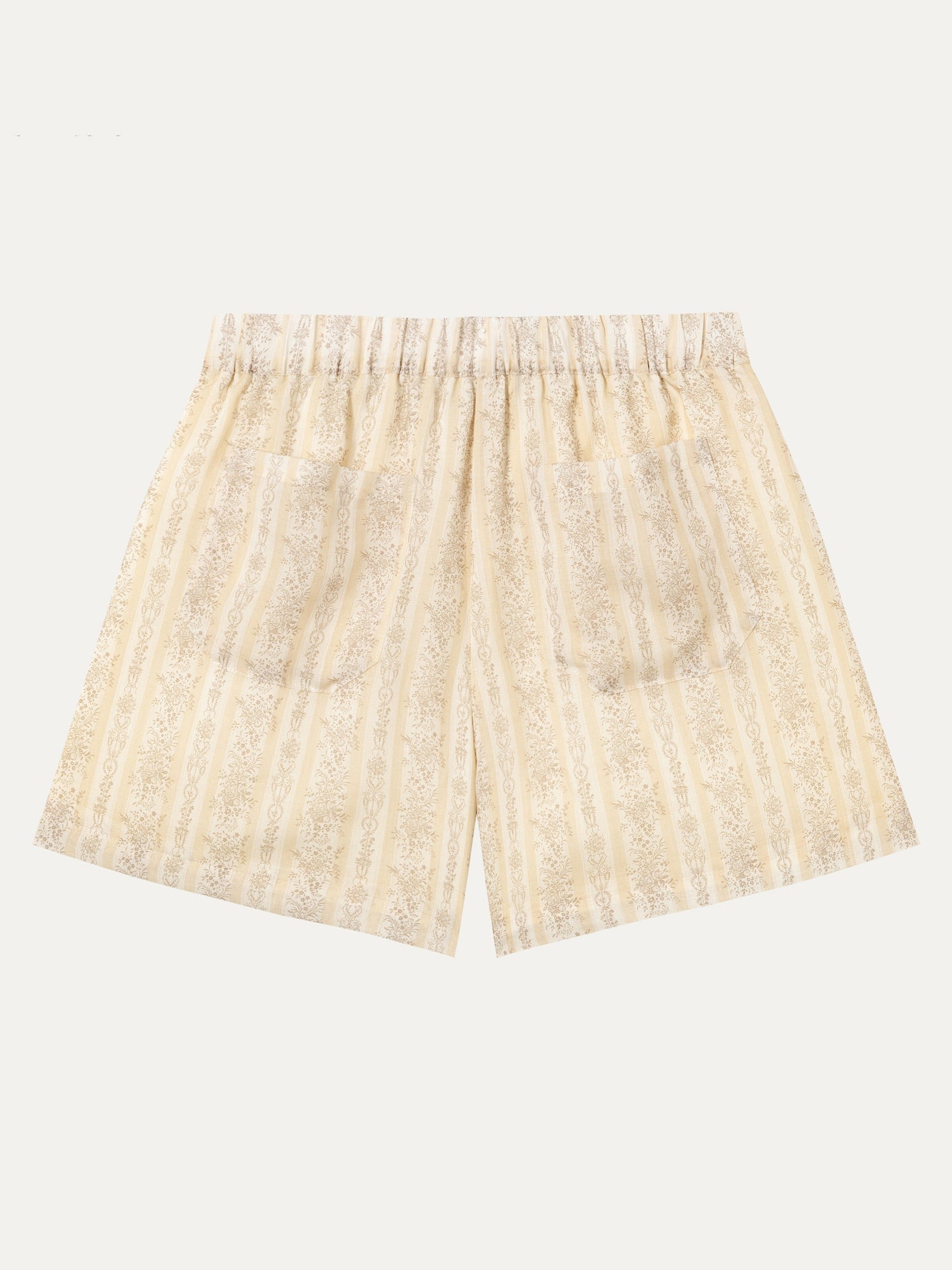 Ramie Embroidered Trousers - 杏色
