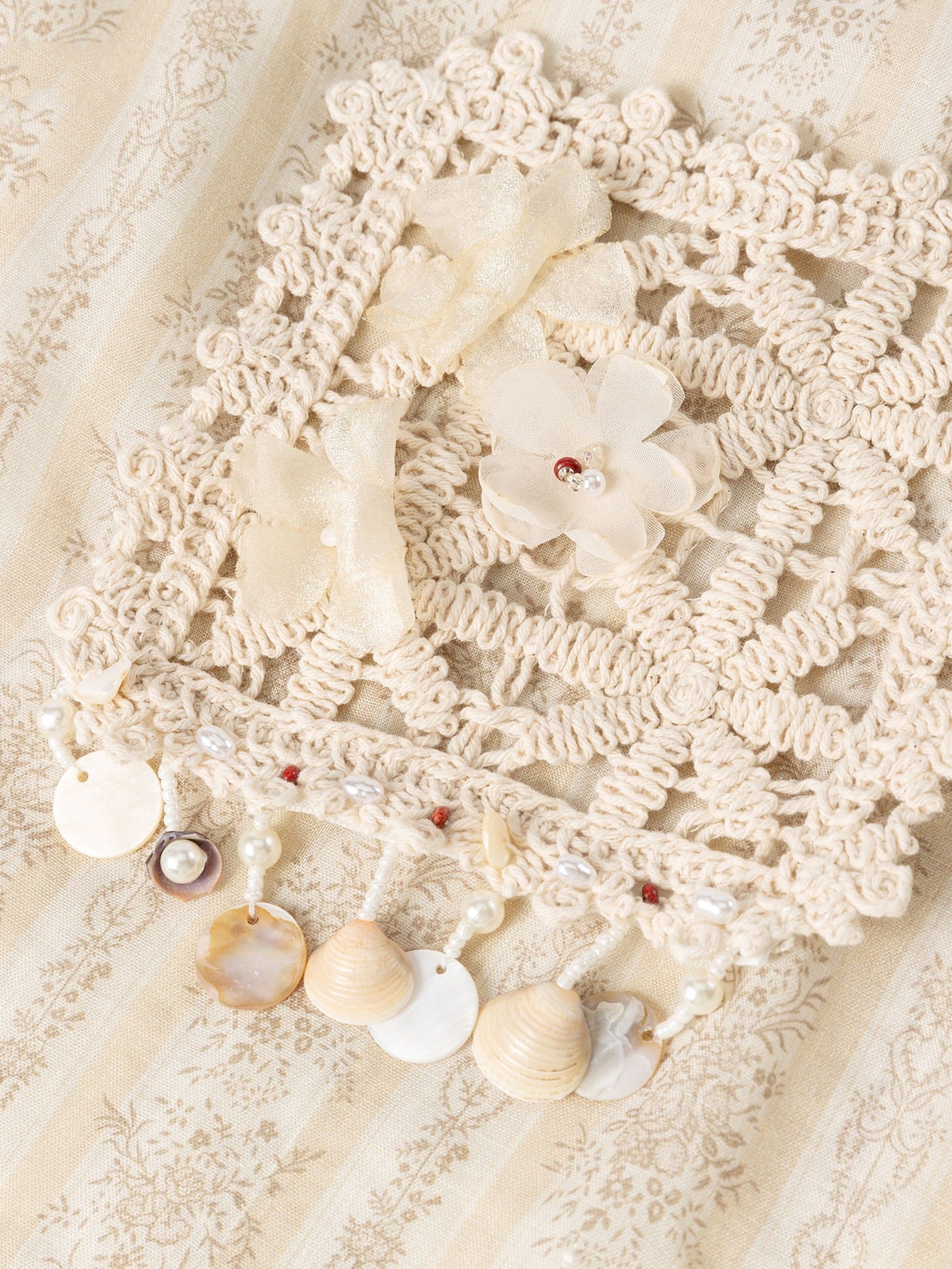 Linen Embroidered Shirt - 杏色