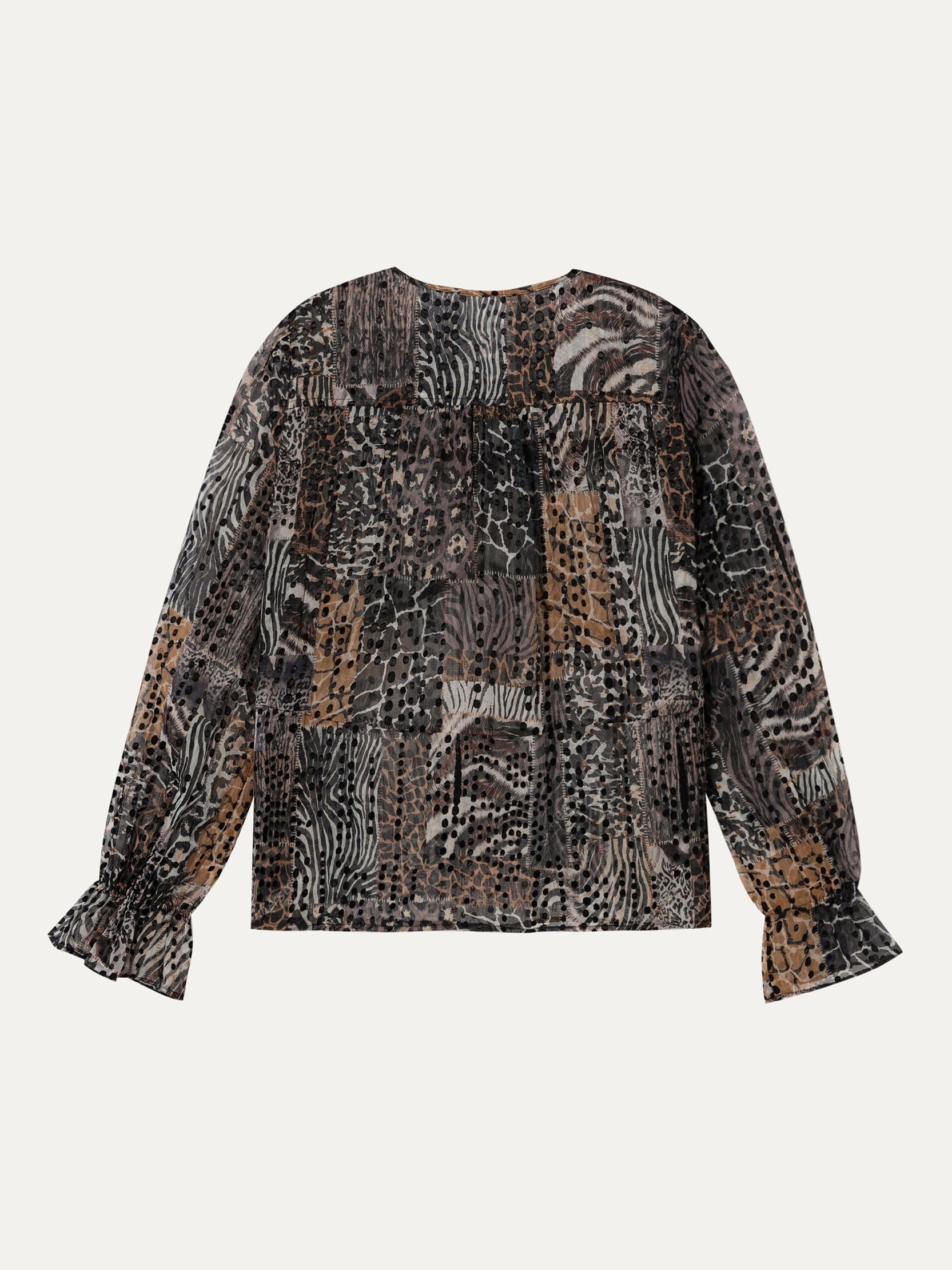 Viscose V-Neck Blouse - 黑色