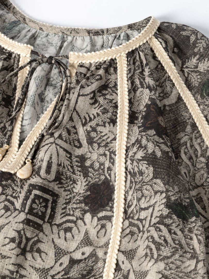 Celeste Ramie Tassel Shirt