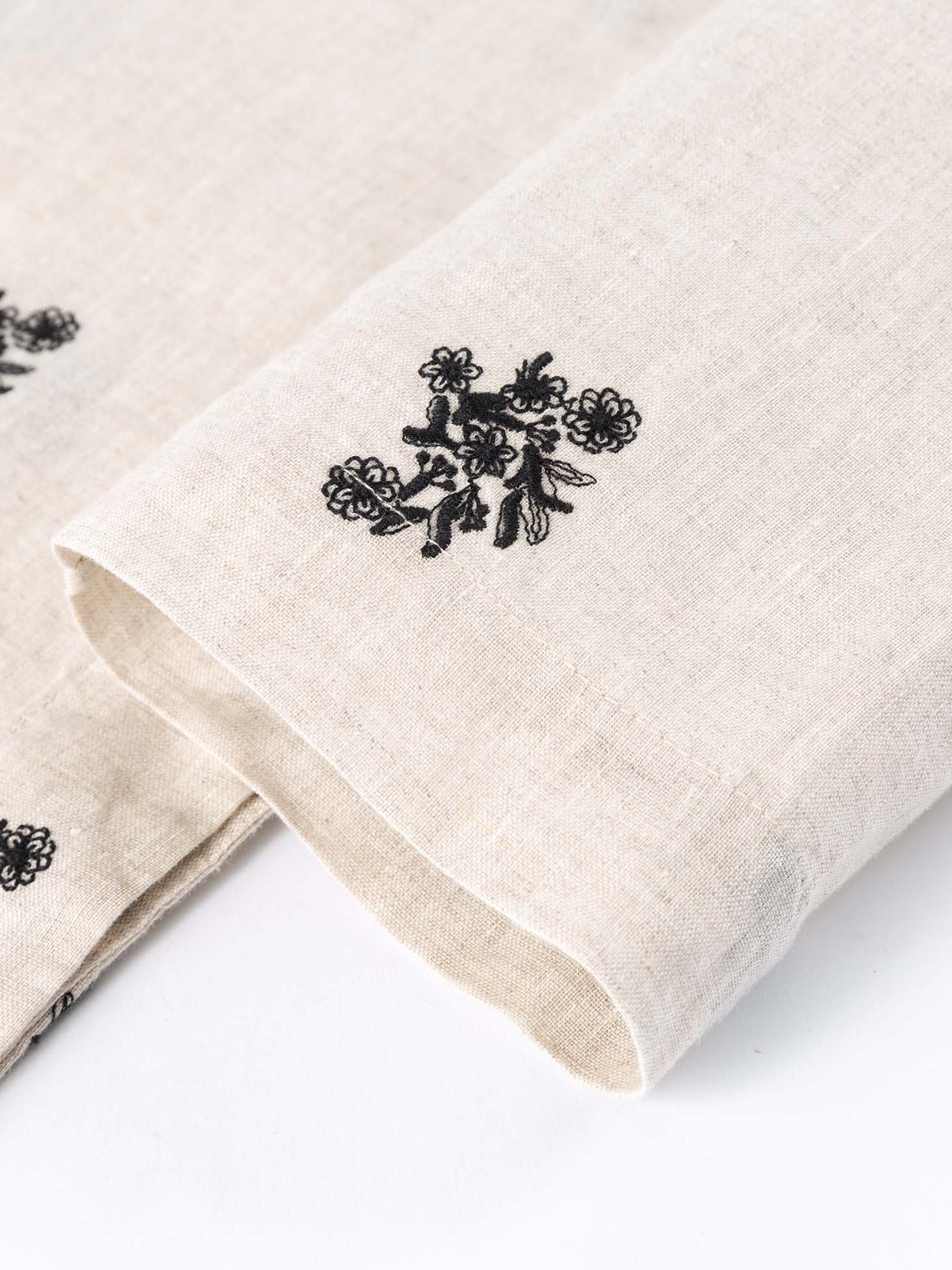Linen Embroidered Shirt - 原麻色
