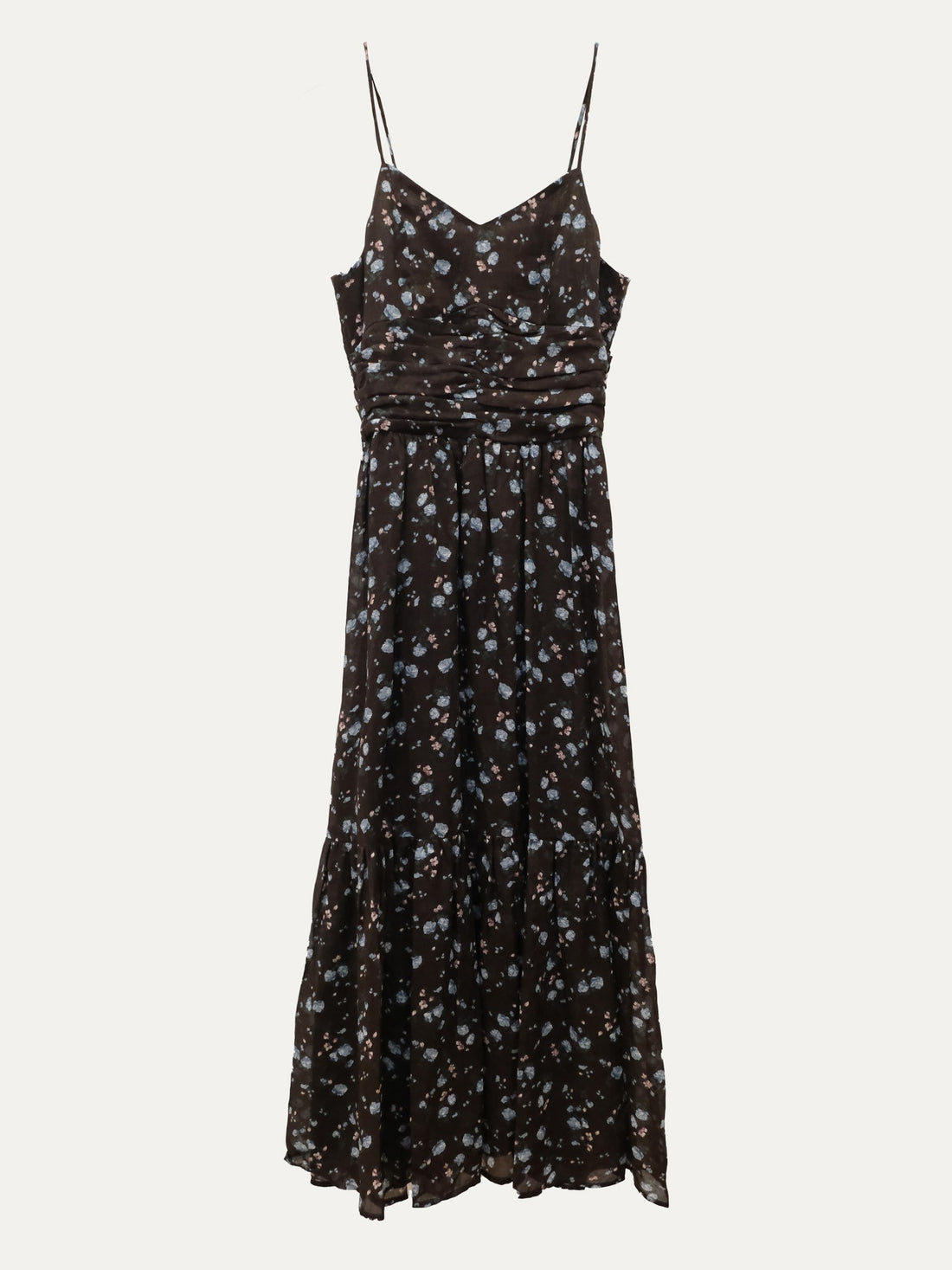 Ramie Tie-Neck Midi Dress - 酒红
