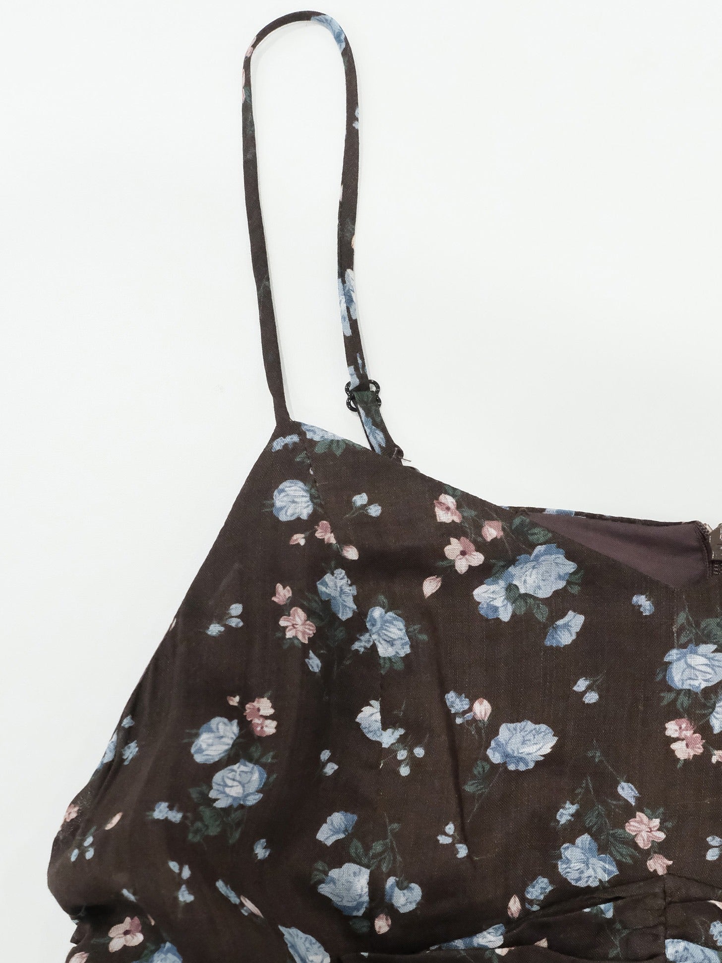 Ramie Tie-Neck Midi Dress - 酒红