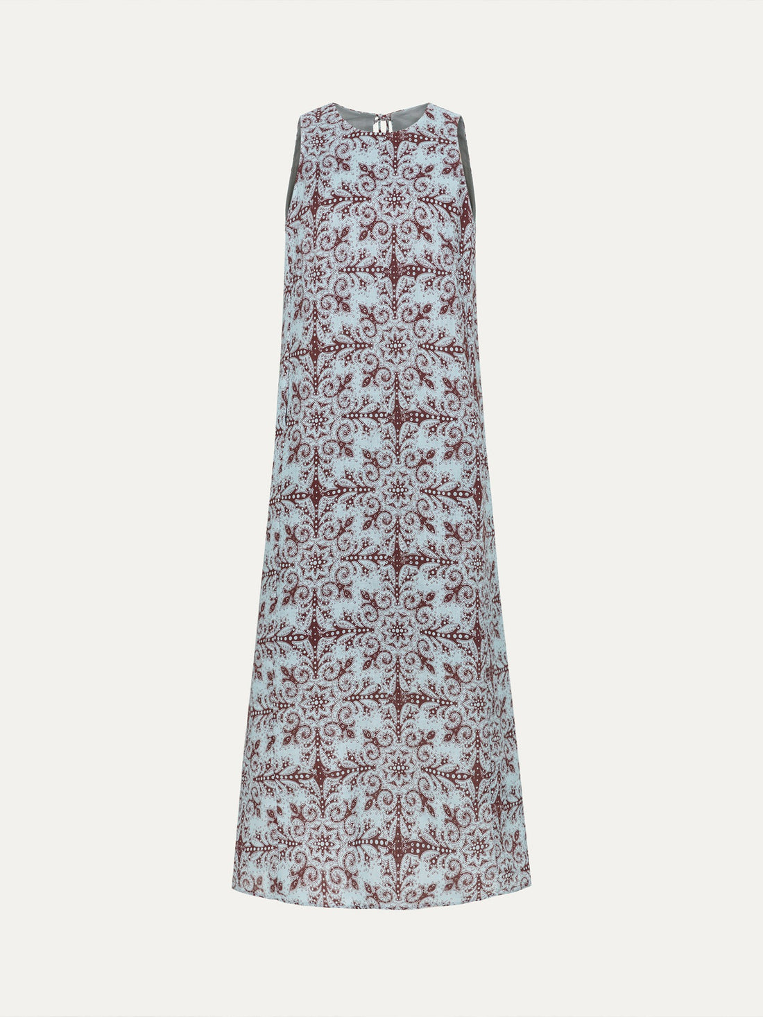 Linen Slit Midi Dress - 蓝色