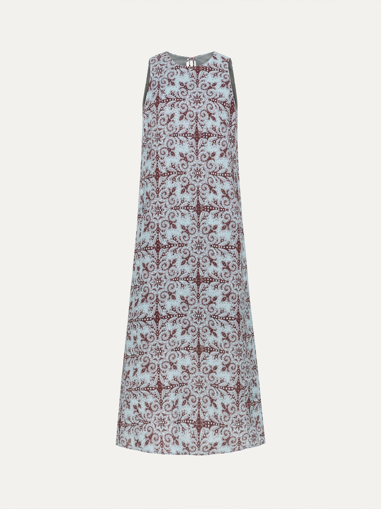 Linen Slit Midi Dress - 蓝色
