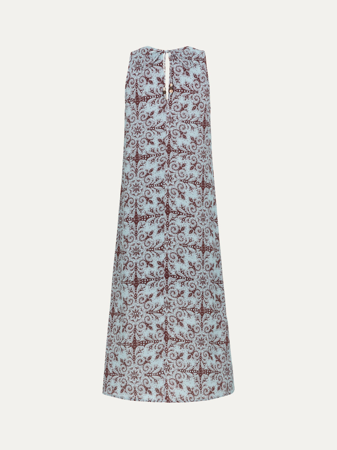 Linen Slit Midi Dress - 蓝色