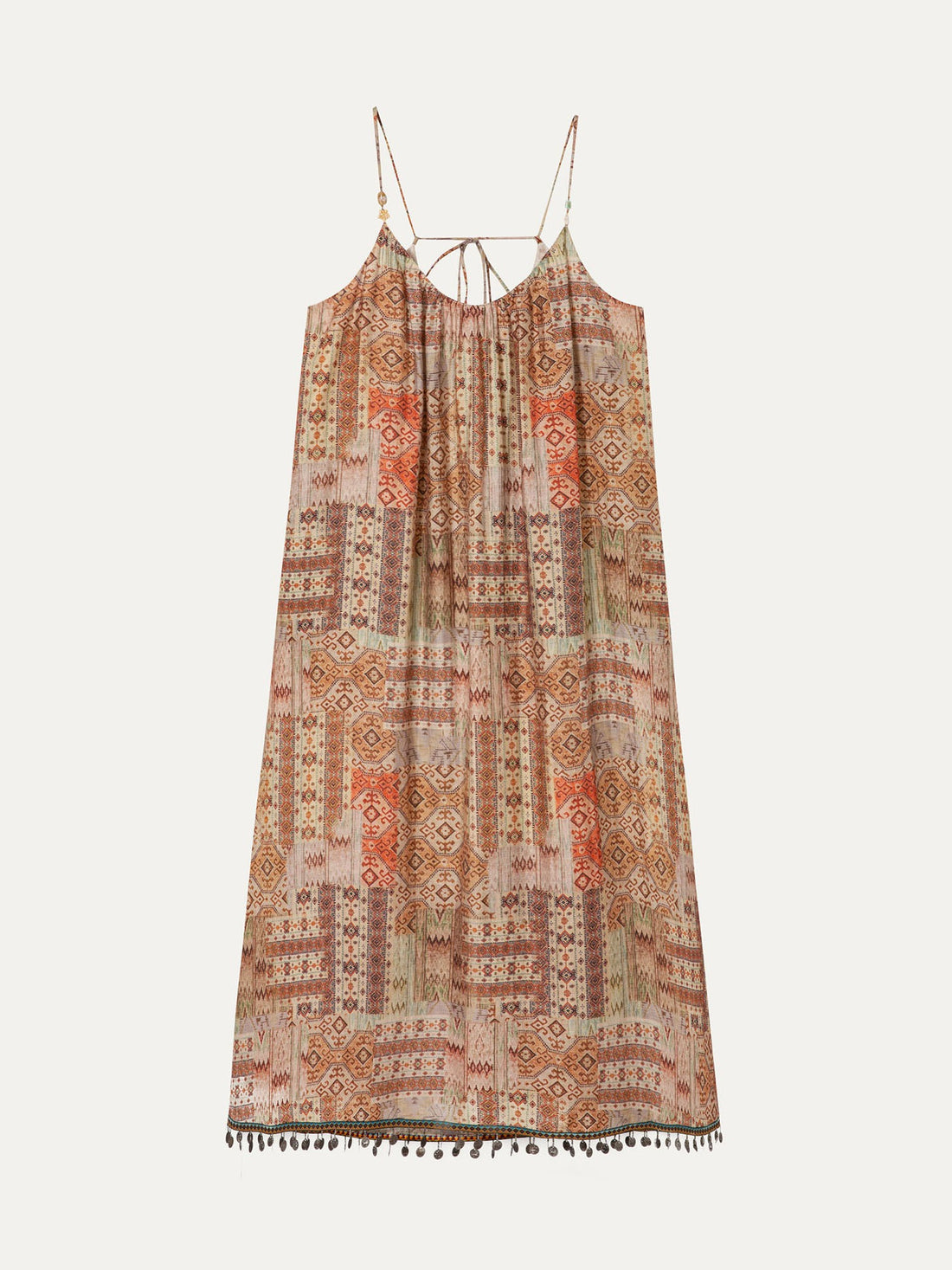 Lyocell Tassel Midi Dress - 橘黄