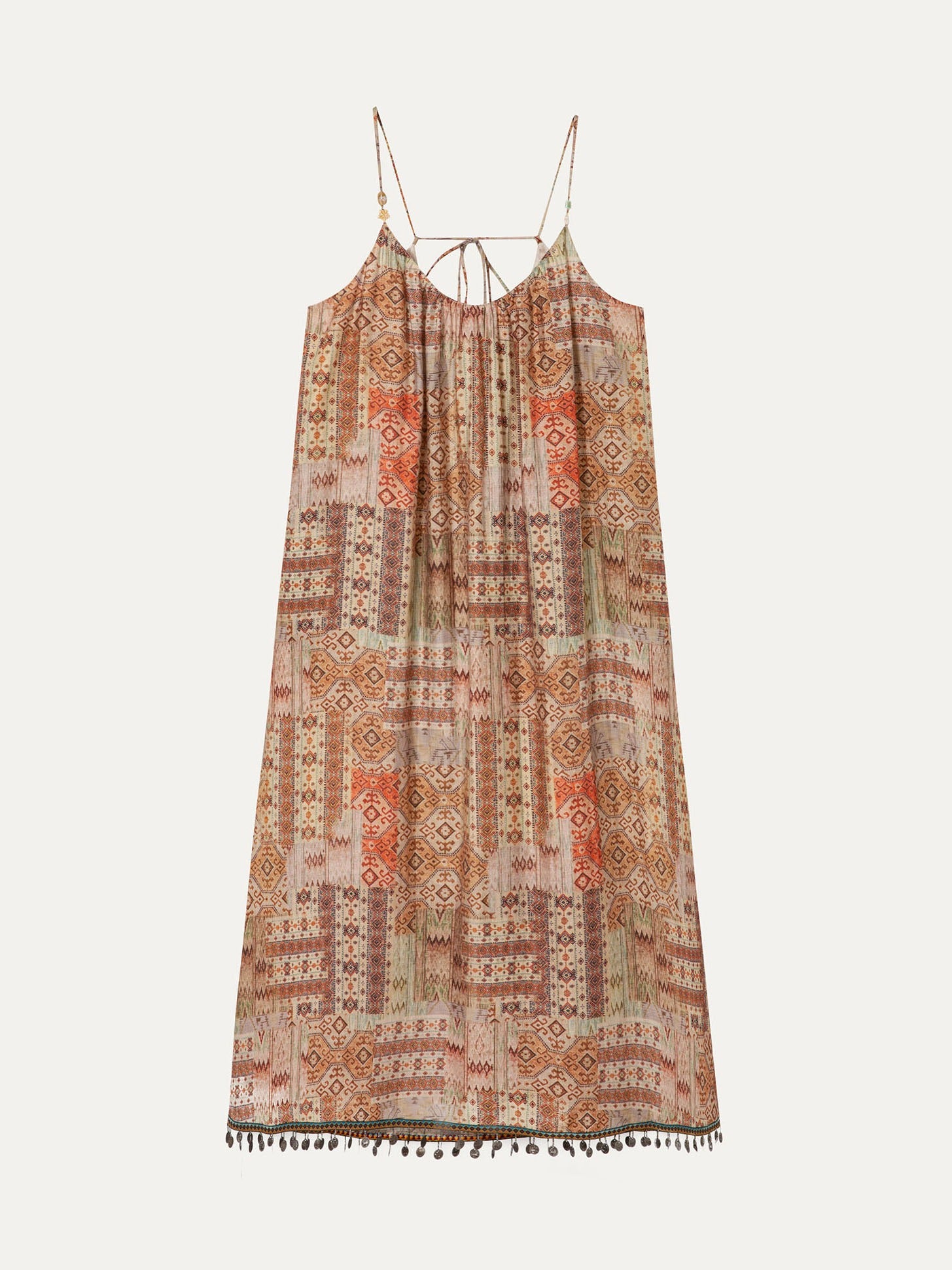 Lyocell Tassel Midi Dress - 橘黄