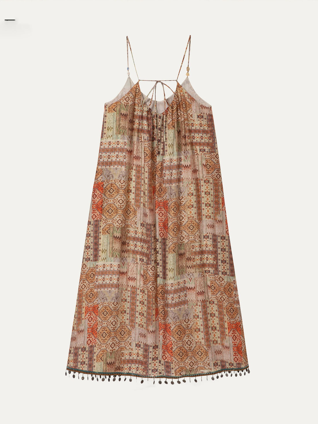 Lyocell Tassel Midi Dress - 橘黄