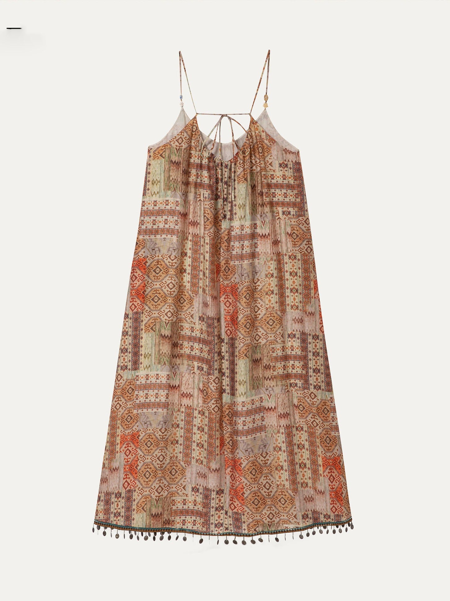 Lyocell Tassel Midi Dress - 橘黄