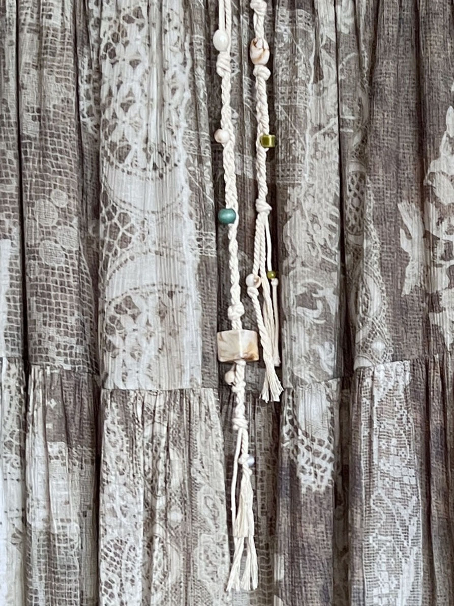 Cotton Lace-Trim Midi Skirt - 绿色