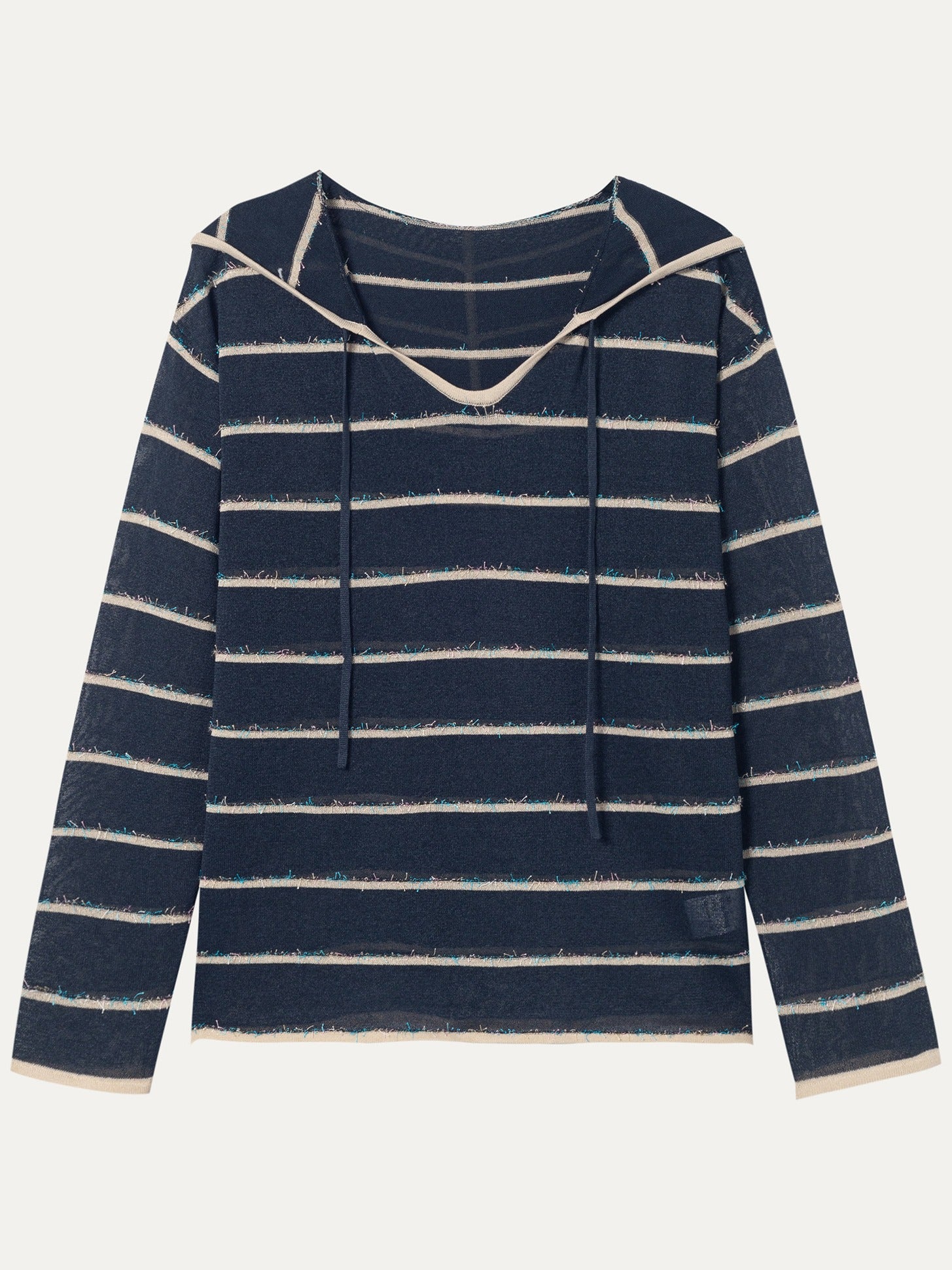 Textured Striped Knit Tee - 蓝色