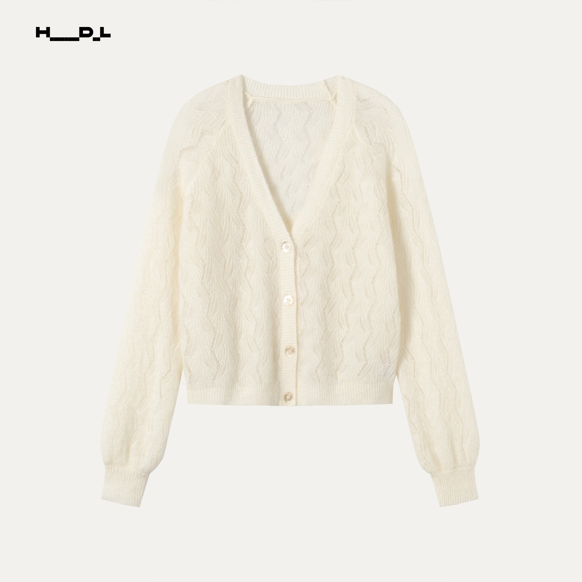 V-Neck Openwork Ribbed Sweater