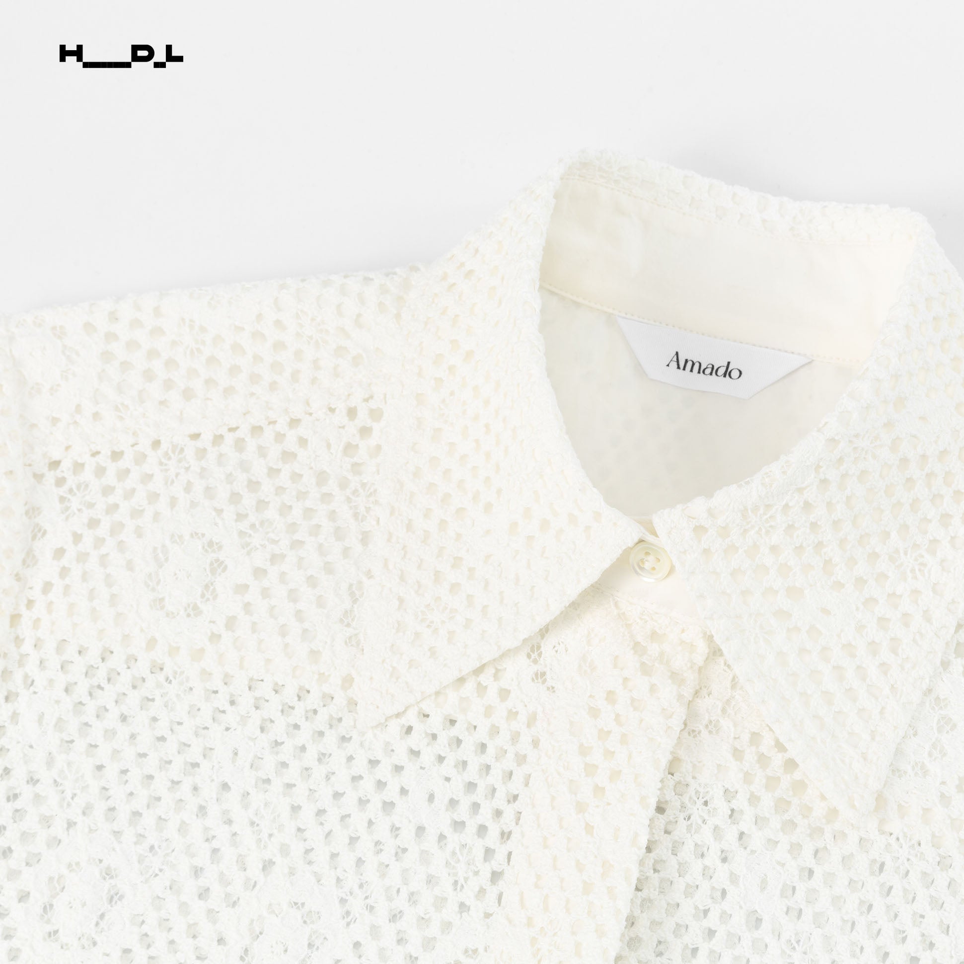White Vacation Style Lace Shirt
