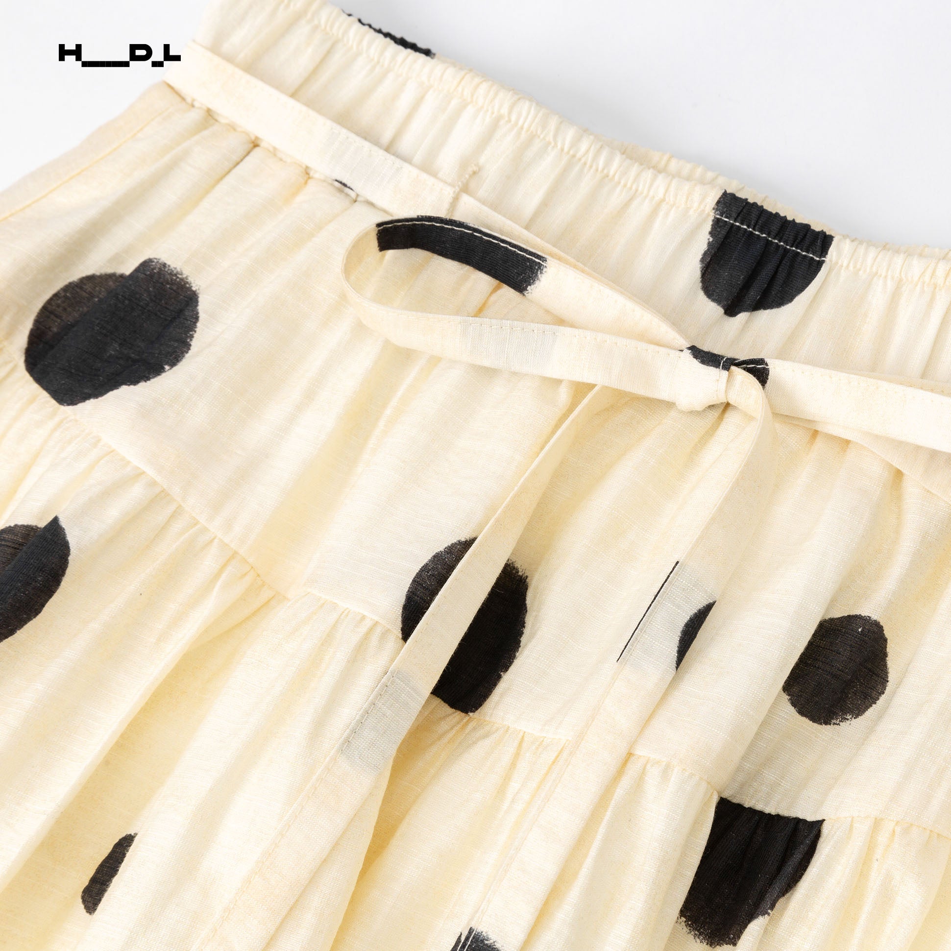 French Artistic Polka Dot Midi Skirt