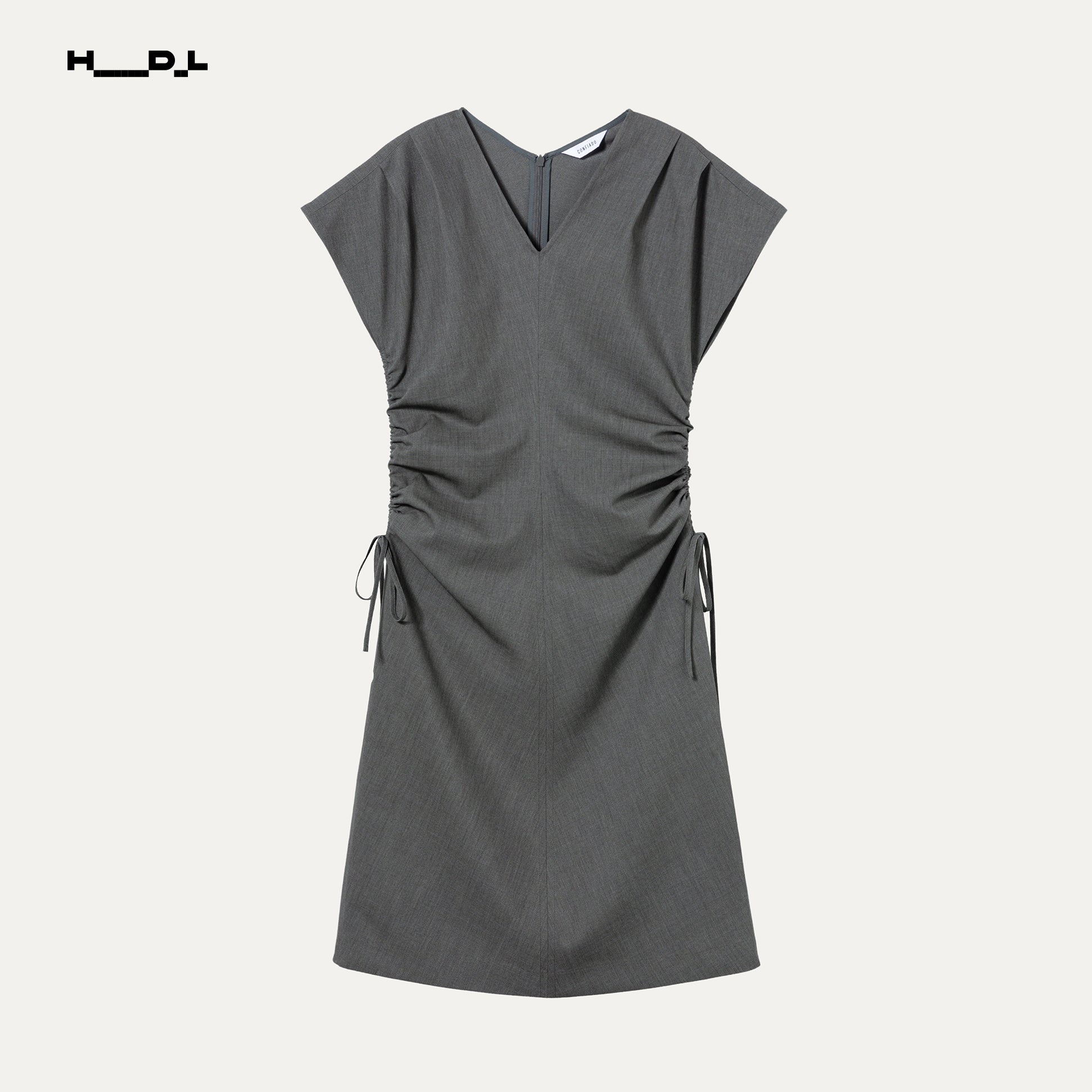 Waist-Gathered Tencel Acetate Dress