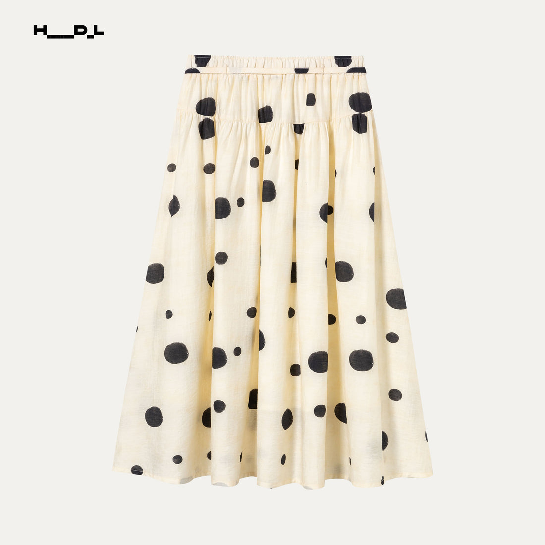 French Artistic Polka Dot Midi Skirt