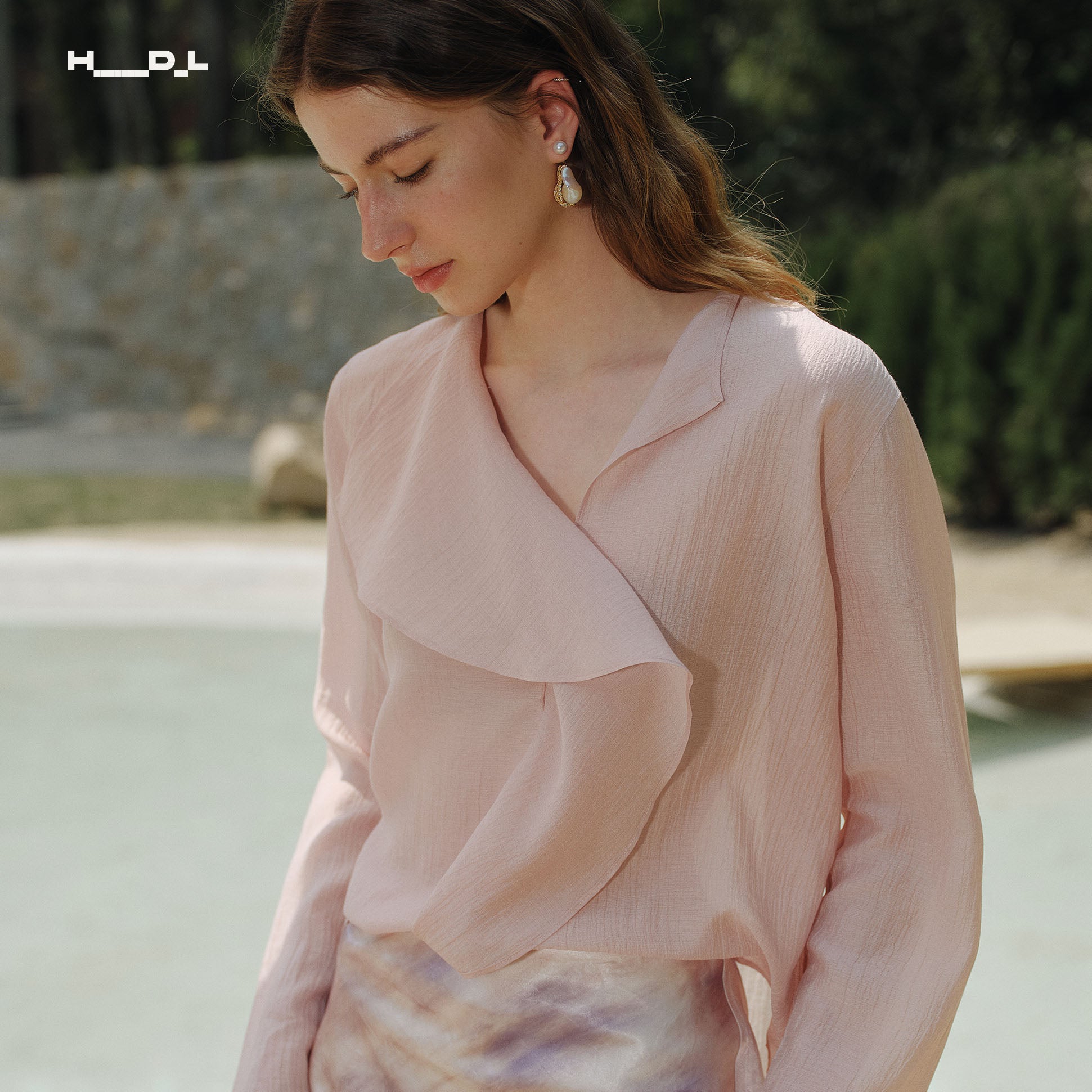 Ruffle V-Neck Shirt