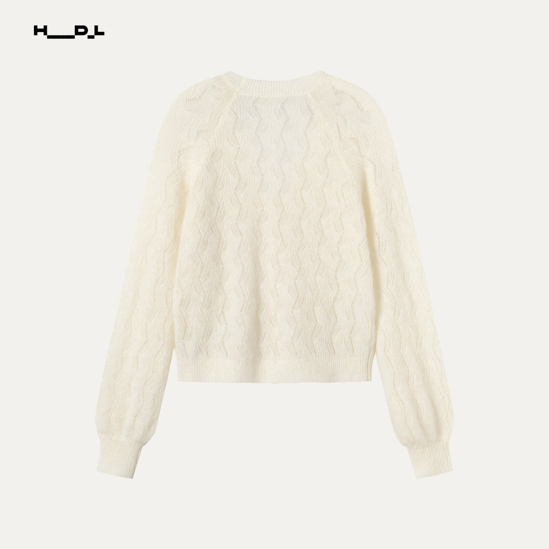 V-Neck Openwork Ribbed Sweater