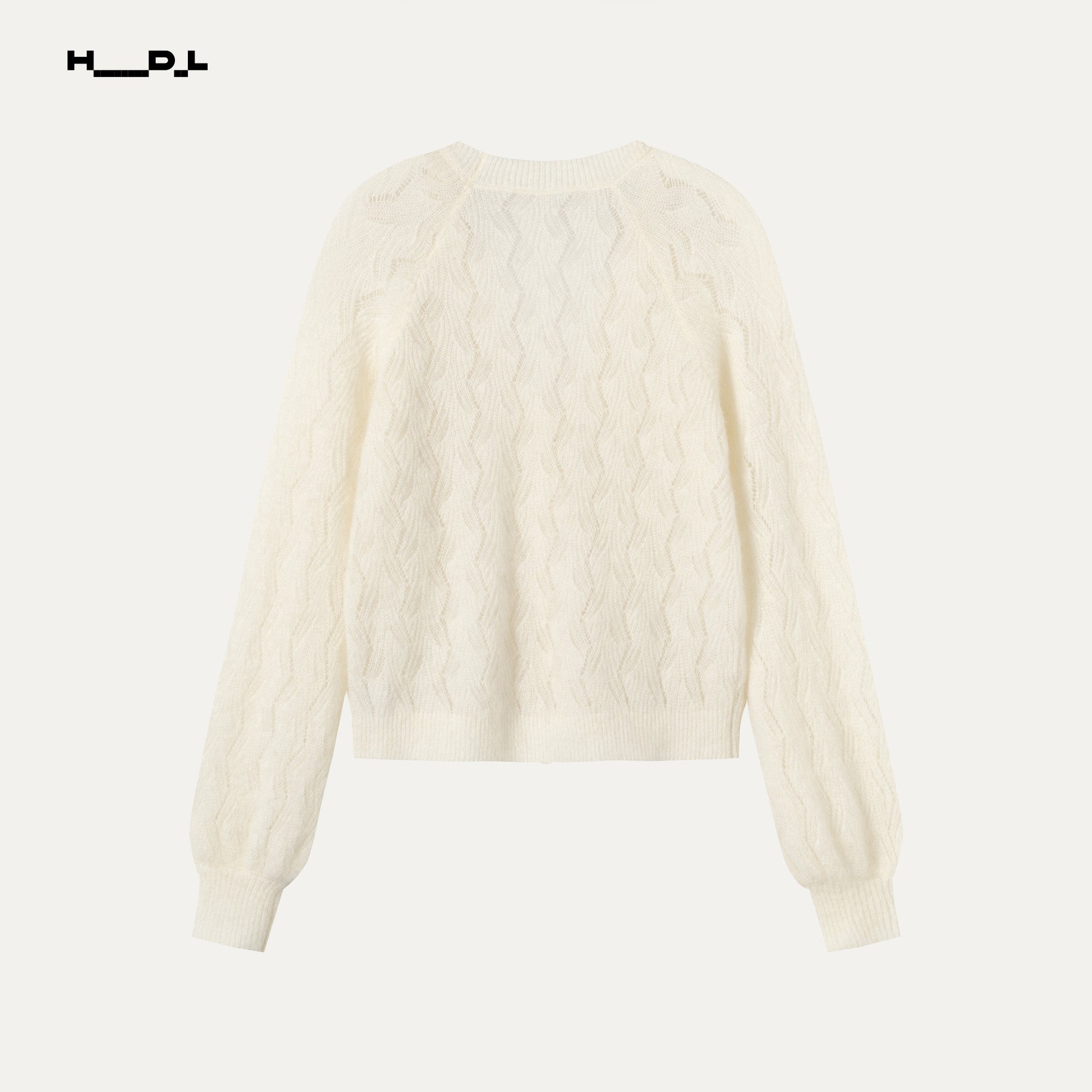 V-Neck Openwork Ribbed Sweater