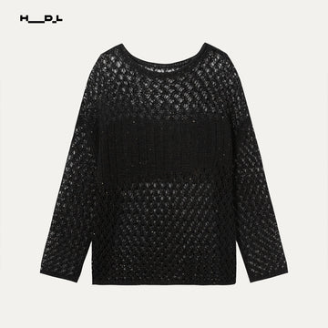 Openwork Long Sleeve Sweater