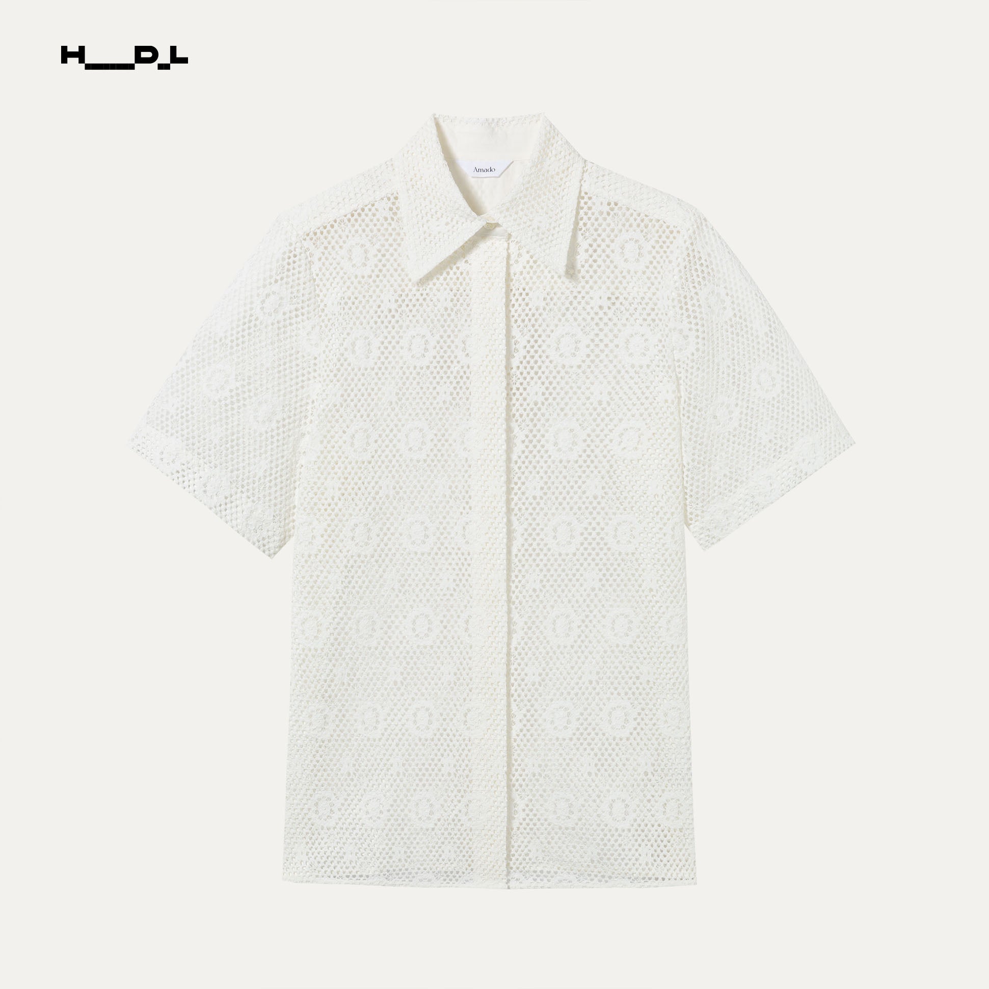 White Vacation Style Lace Shirt