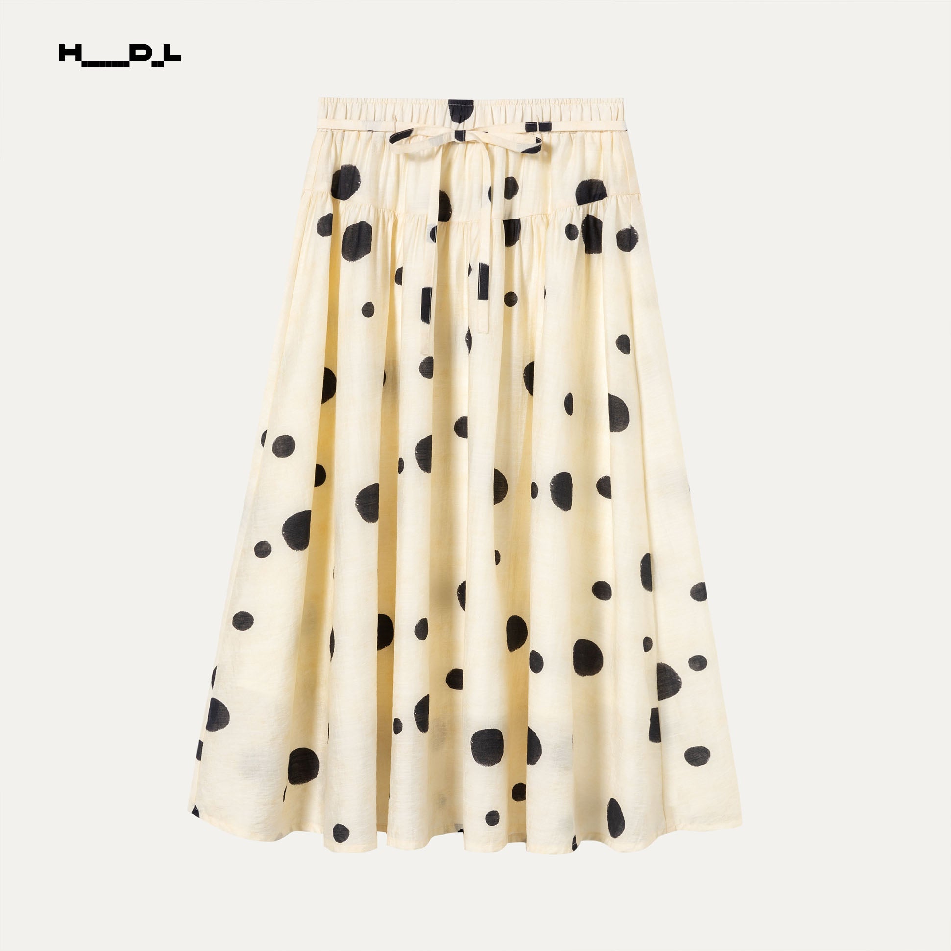 French Artistic Polka Dot Midi Skirt