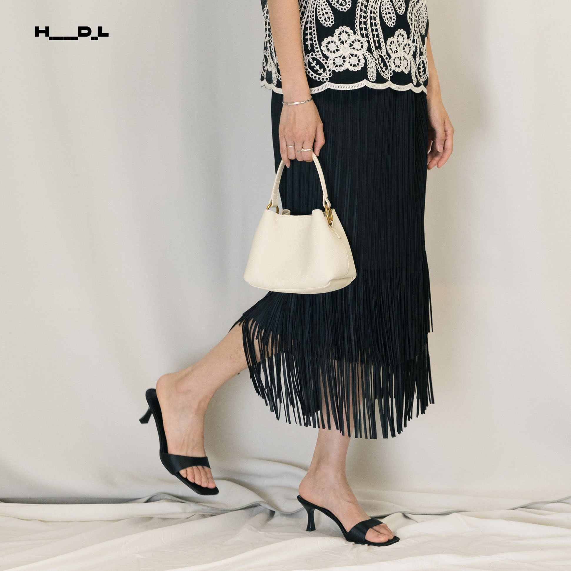 Pleated Fringe Skirt
