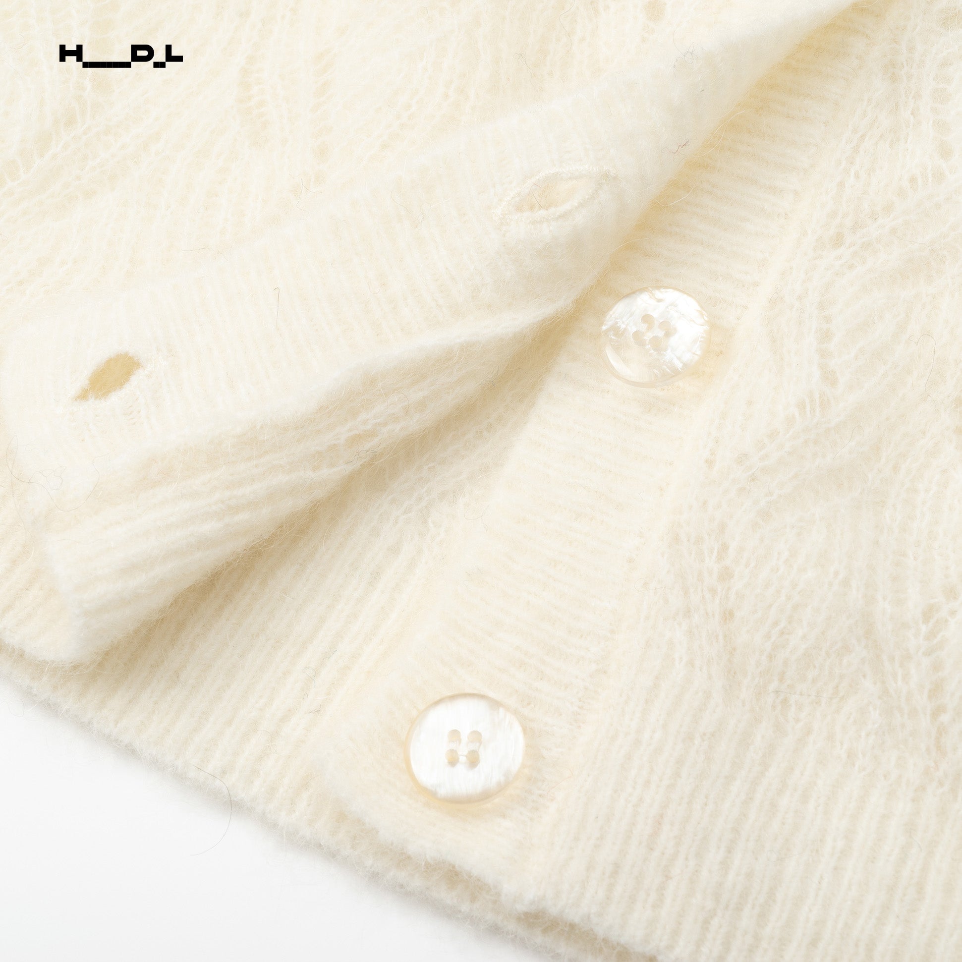 V-Neck Openwork Ribbed Sweater