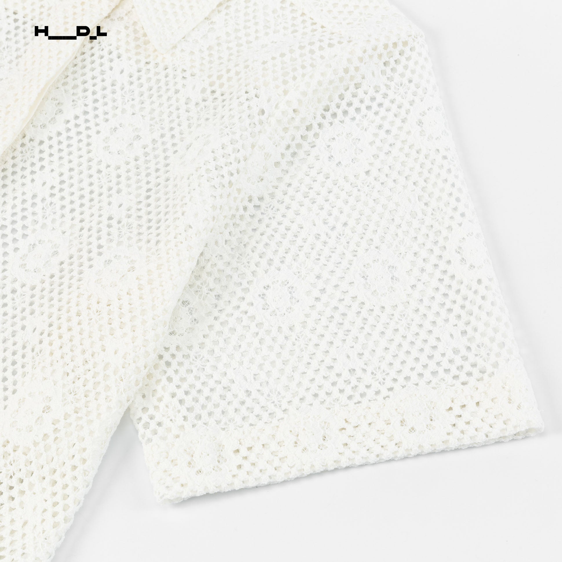 White Vacation Style Lace Shirt