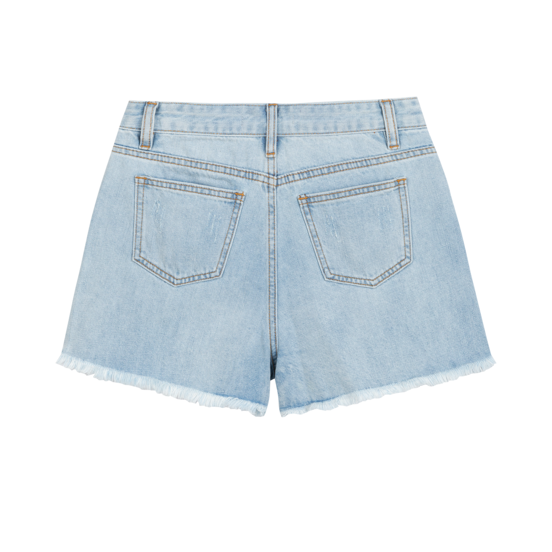 Ripped Low-Rise Denim Shorts