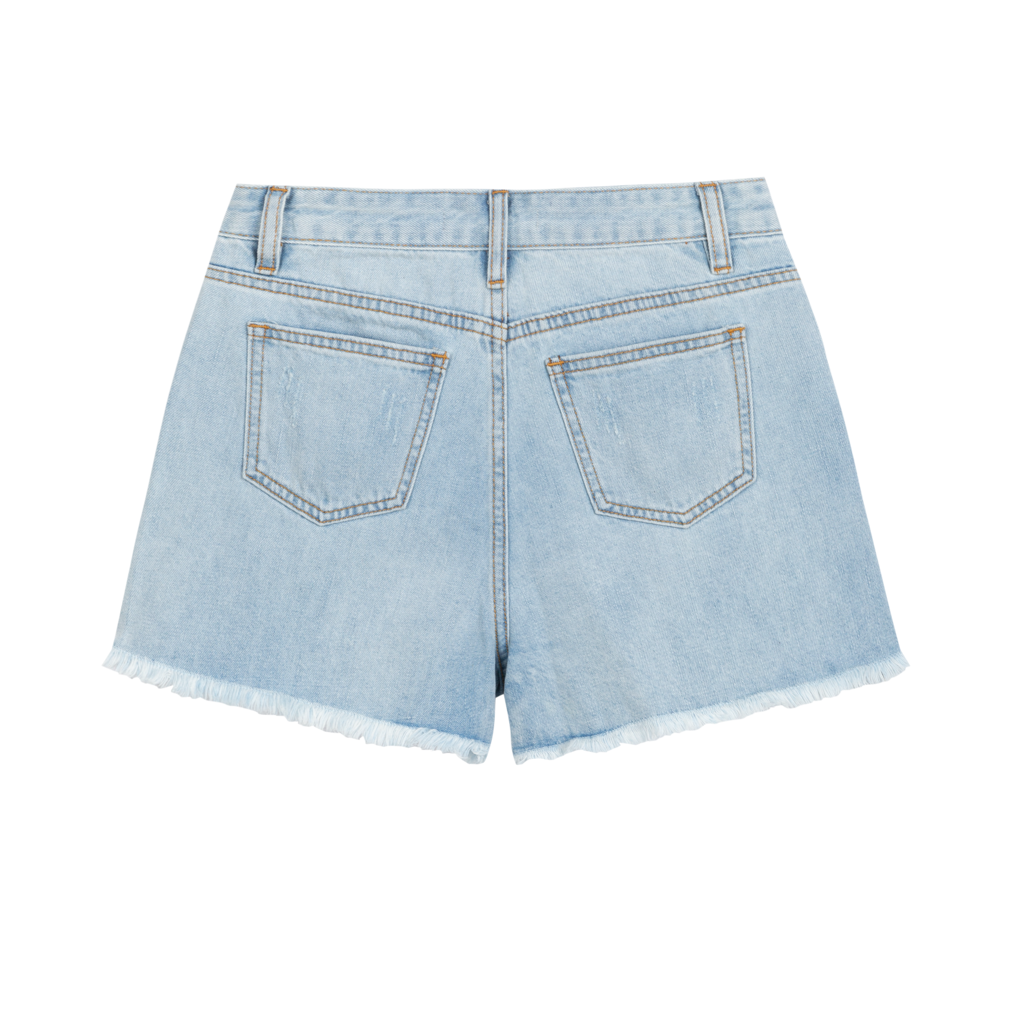 Ripped Low-Rise Denim Shorts