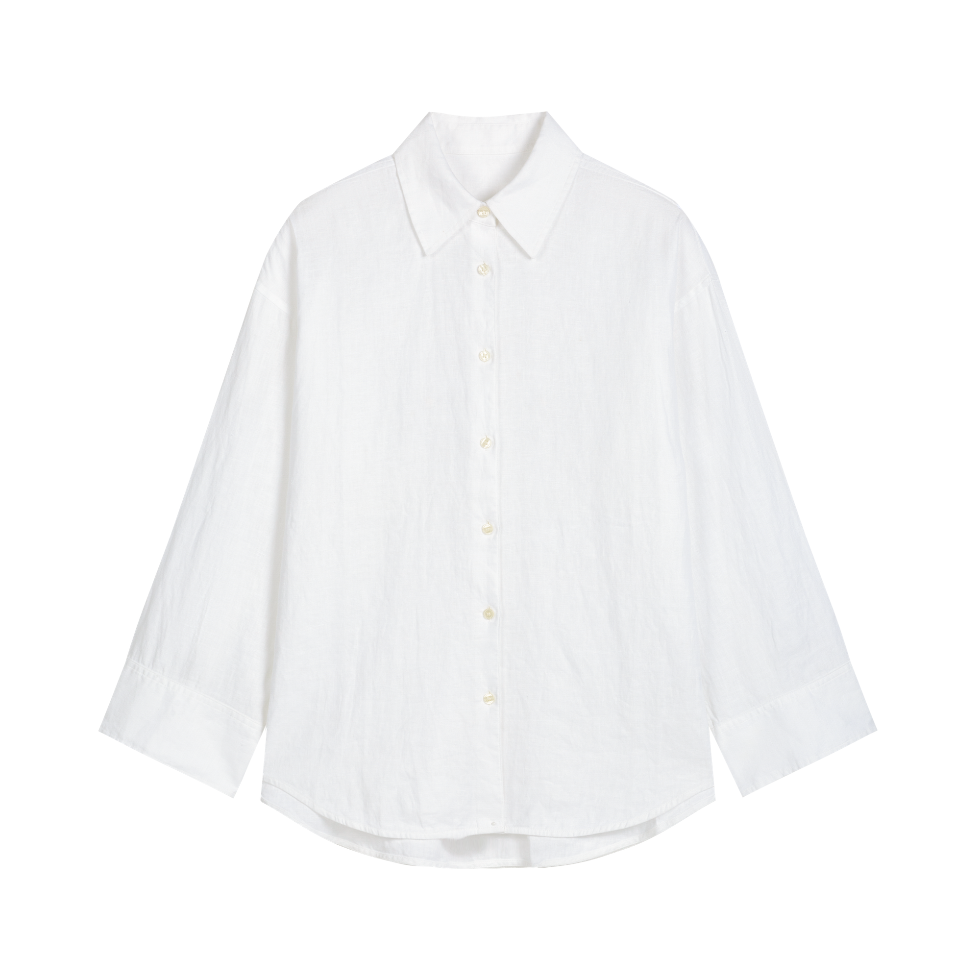Loose Lapel Collar Linen Shirt